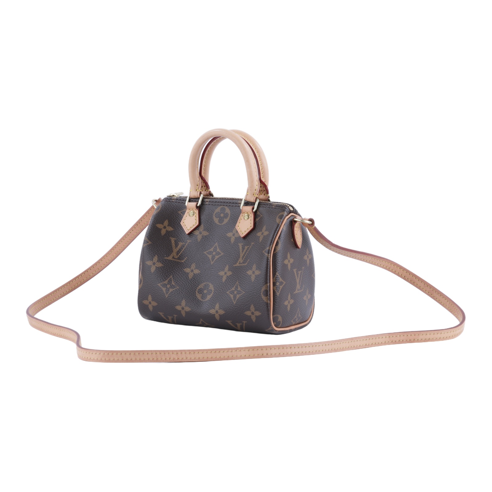 路易威登 LOUIS VUITTON Nano Speedy 經典帆布 手提 斜背 波士頓包 M61252  原廠盒子/防塵袋/購買證明正本