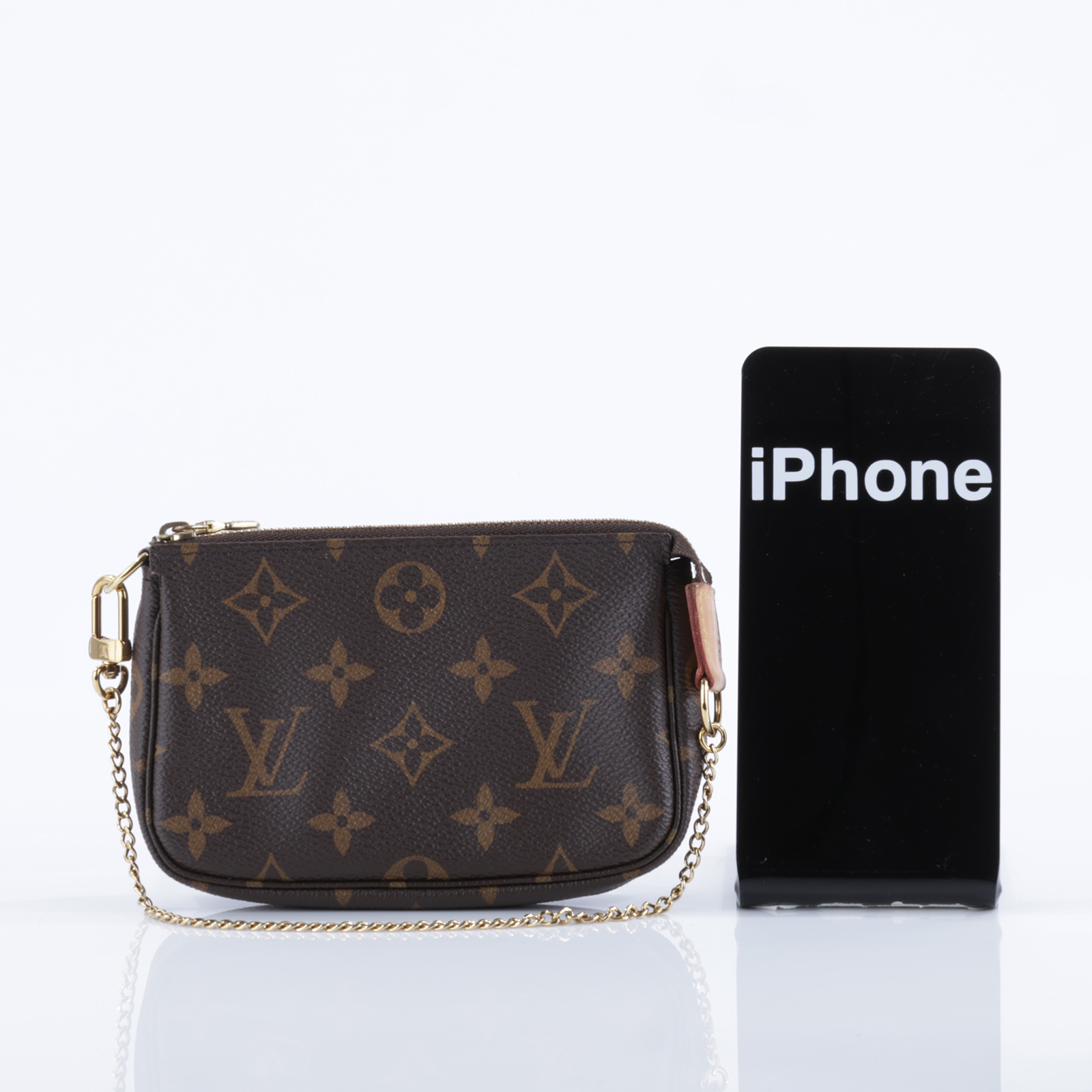 路易威登 LOUIS VUITTON Monogram塗層帆布 鏈帶 迷你小皮包 M58009 原花POUCH 無附屬品