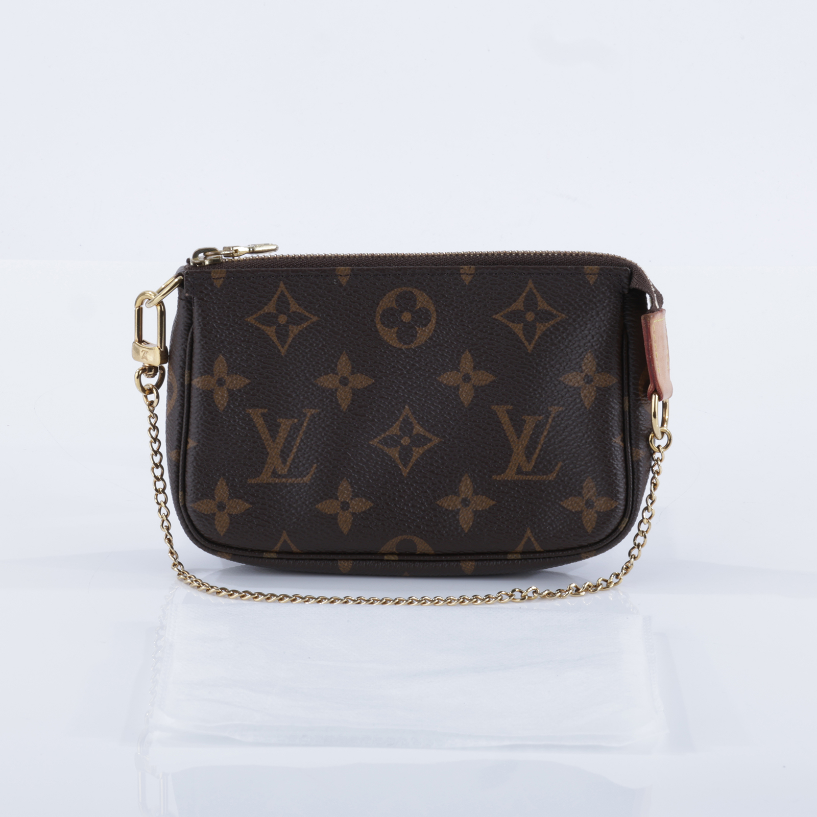 路易威登 LOUIS VUITTON Monogram塗層帆布 鏈帶 迷你小皮包 M58009 原花POUCH 無附屬品