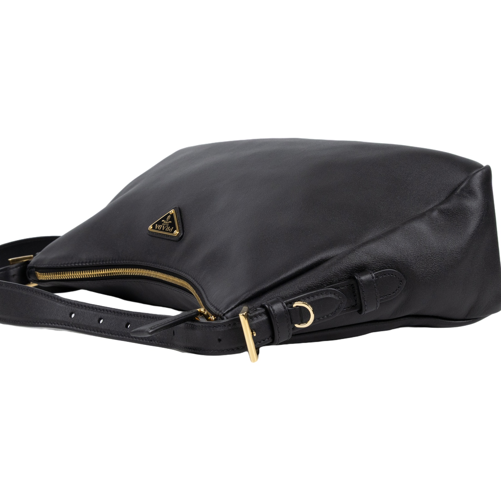 普拉達 PRADA Aimée 大號 皮革 肩背袋 肩背包 手提包 斜背包 1BC228_2CYS 黑AIMEE 大號 防塵袋