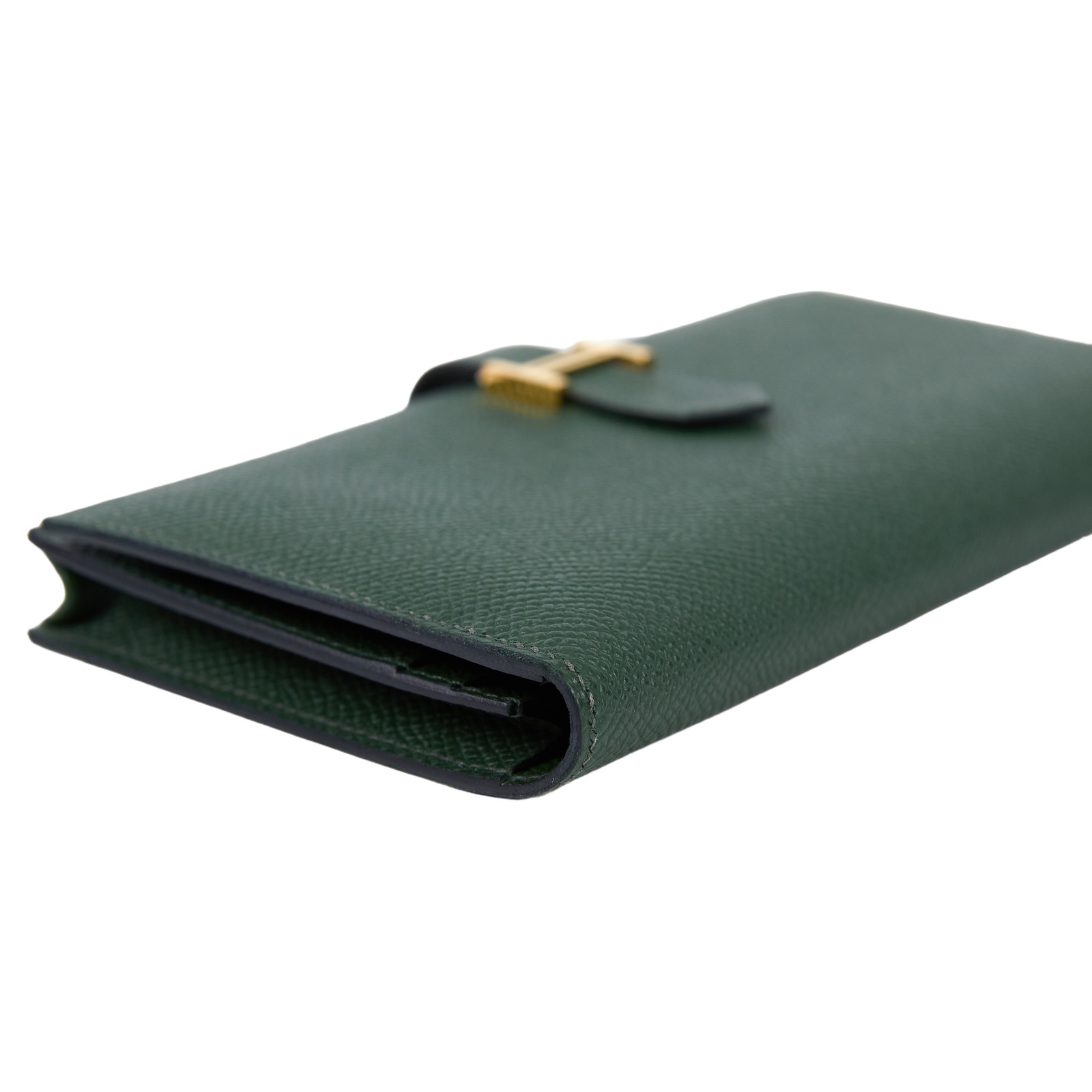 愛馬仕 Hermes Bearn Soufflet 長夾 金色五金 英國綠色 H039785CC2Q B SN 011 YI  原廠盒子/購買證明正本