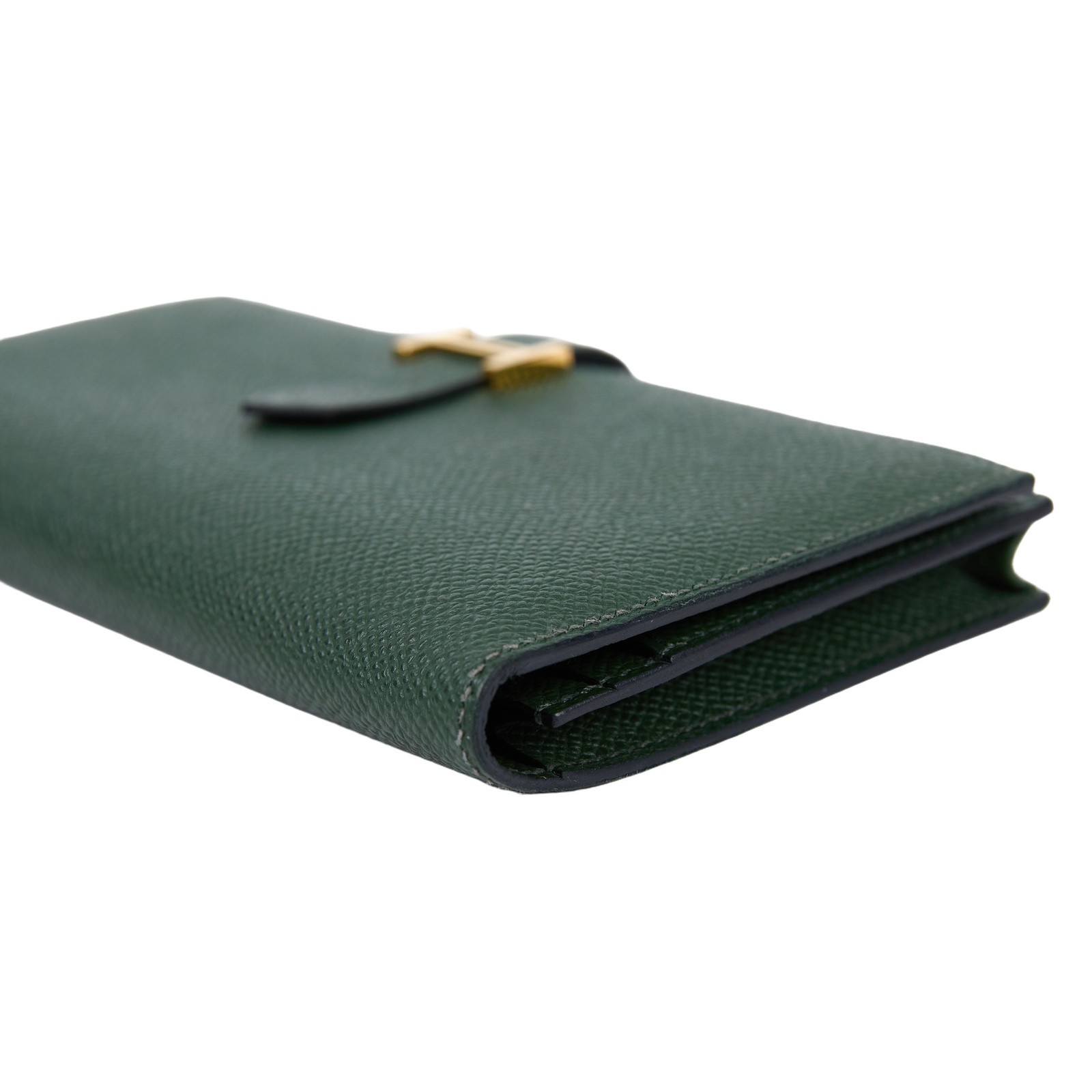 愛馬仕 Hermes Bearn Soufflet 長夾 金色五金 英國綠色 H039785CC2Q B SN 011 YI  原廠盒子/購買證明正本