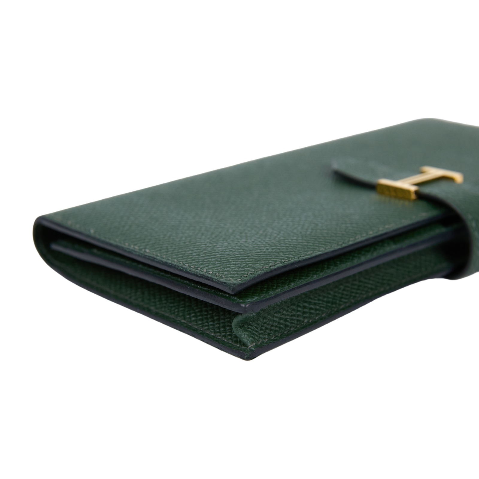 愛馬仕 Hermes Bearn Soufflet 長夾 金色五金 英國綠色 H039785CC2Q B SN 011 YI  原廠盒子/購買證明正本
