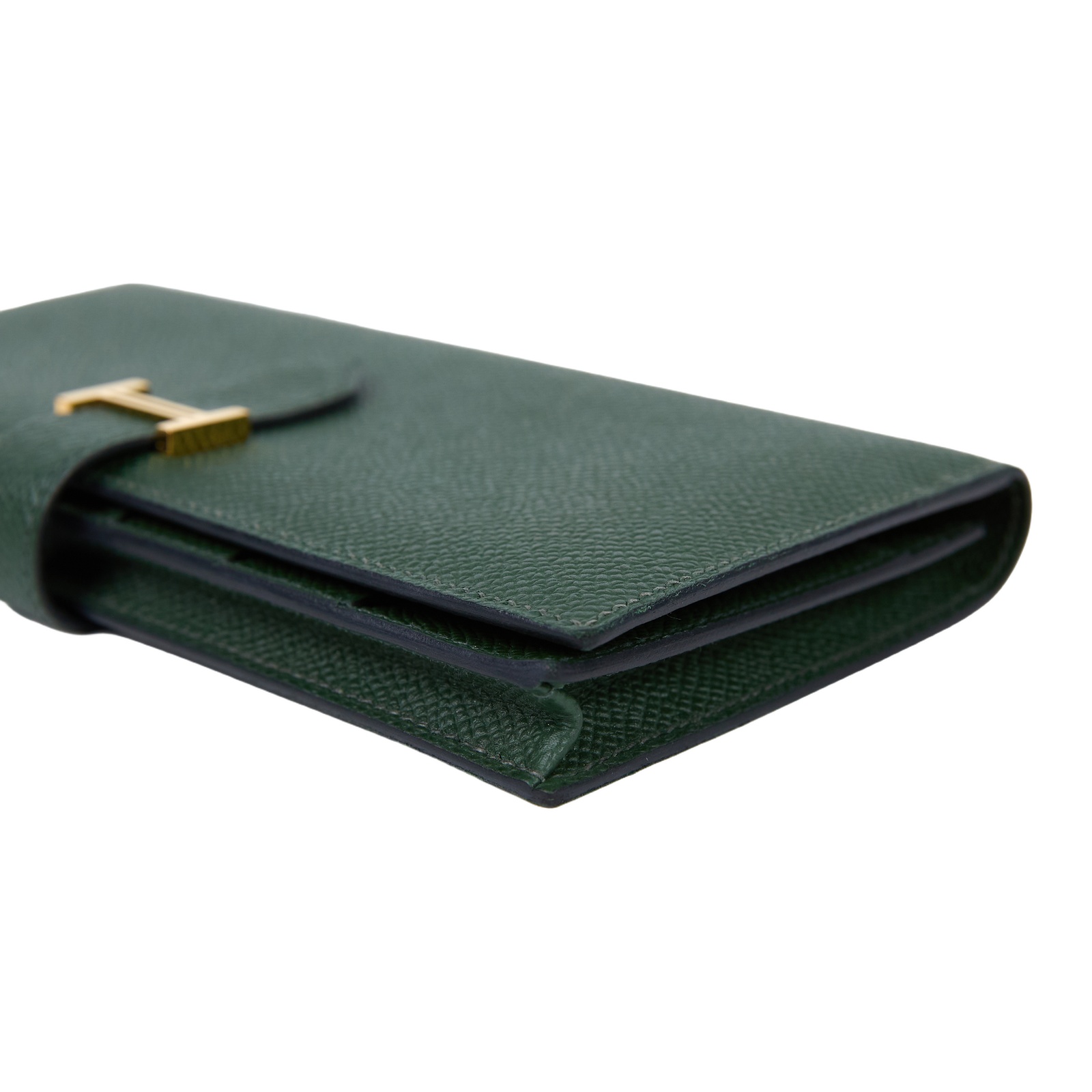 愛馬仕 Hermes Bearn Soufflet 長夾 金色五金 英國綠色 H039785CC2Q B SN 011 YI  原廠盒子/購買證明正本