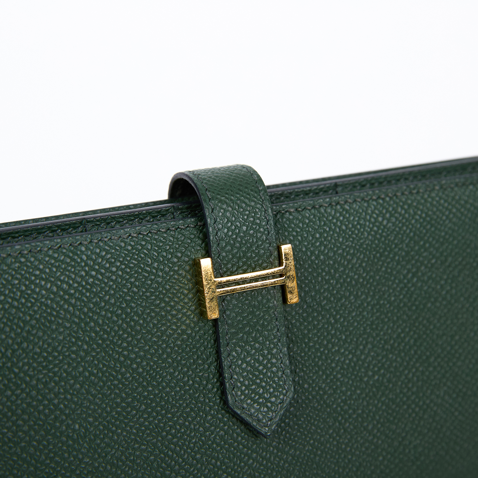 愛馬仕 Hermes Bearn Soufflet 長夾 金色五金 英國綠色 H039785CC2Q B SN 011 YI  原廠盒子/購買證明正本