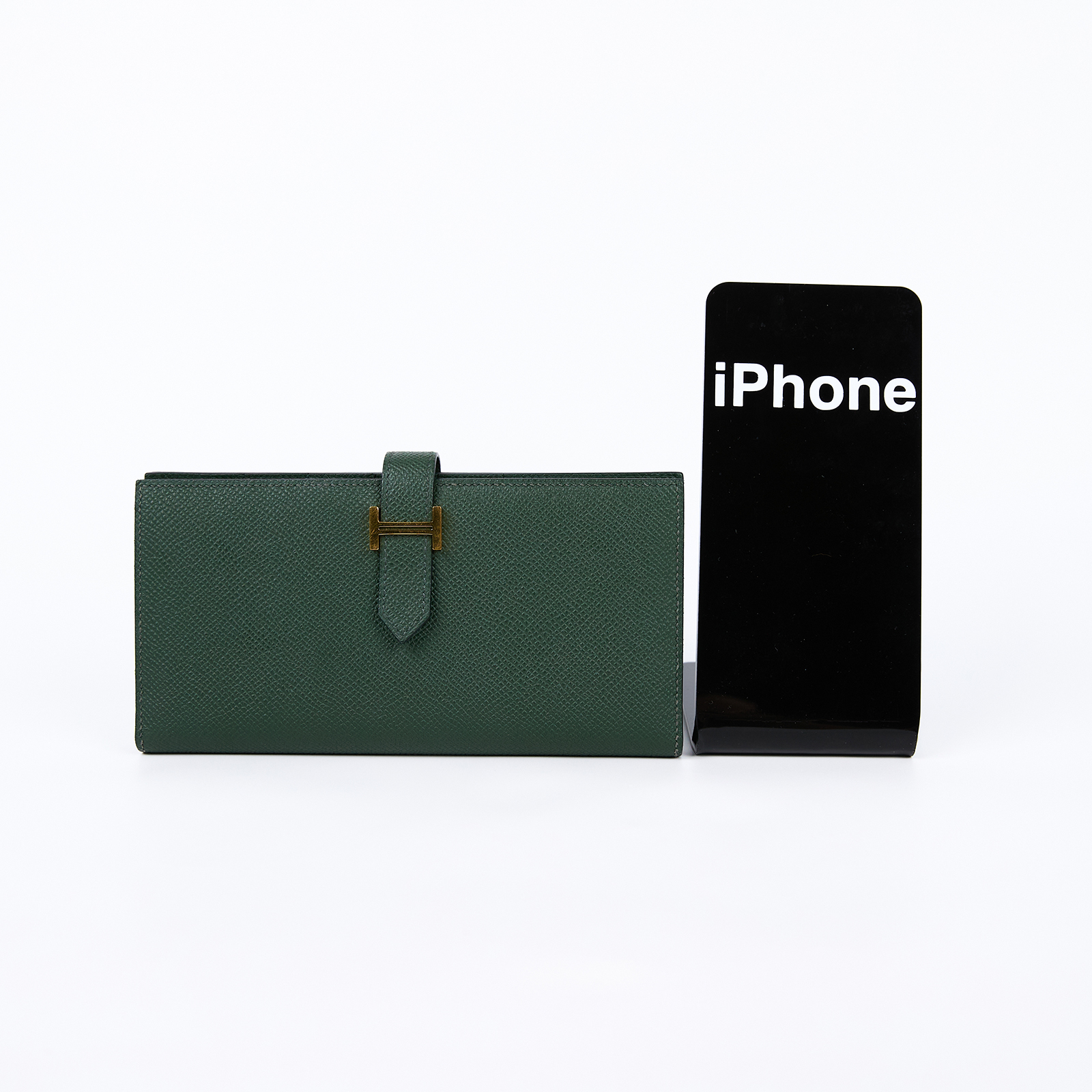 愛馬仕 Hermes Bearn Soufflet 長夾 金色五金 英國綠色 H039785CC2Q B SN 011 YI  原廠盒子/購買證明正本
