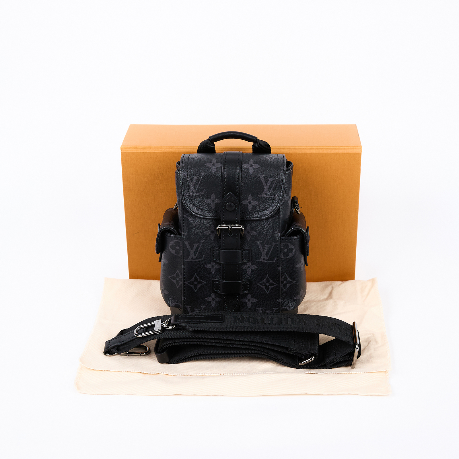 路易威登 LOUIS VUITTON Nano Christopher 後背包 M82769 晶片款  原廠盒子/防塵袋/背帶