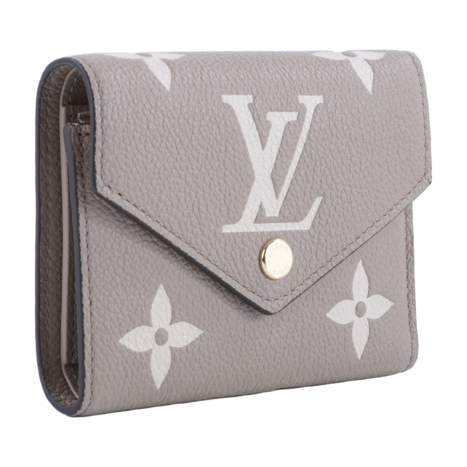 路易威登 LOUIS VUITTON Victorine 錢包 壓花牛皮 灰色奶油色 M81861 晶片款  原廠盒子/防塵袋
