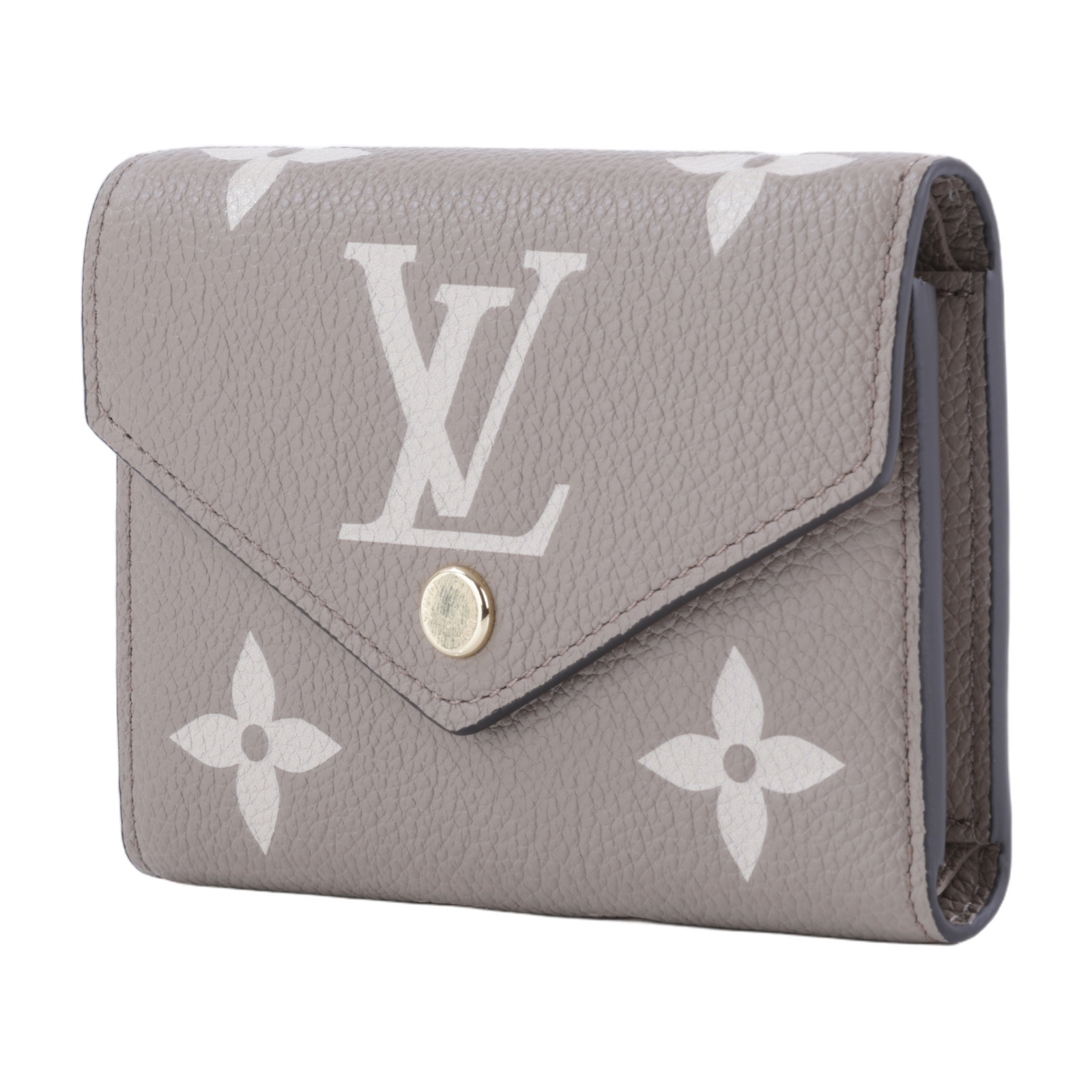 路易威登 LOUIS VUITTON Victorine 錢包 壓花牛皮 灰色奶油色 M81861 晶片款  原廠盒子/防塵袋