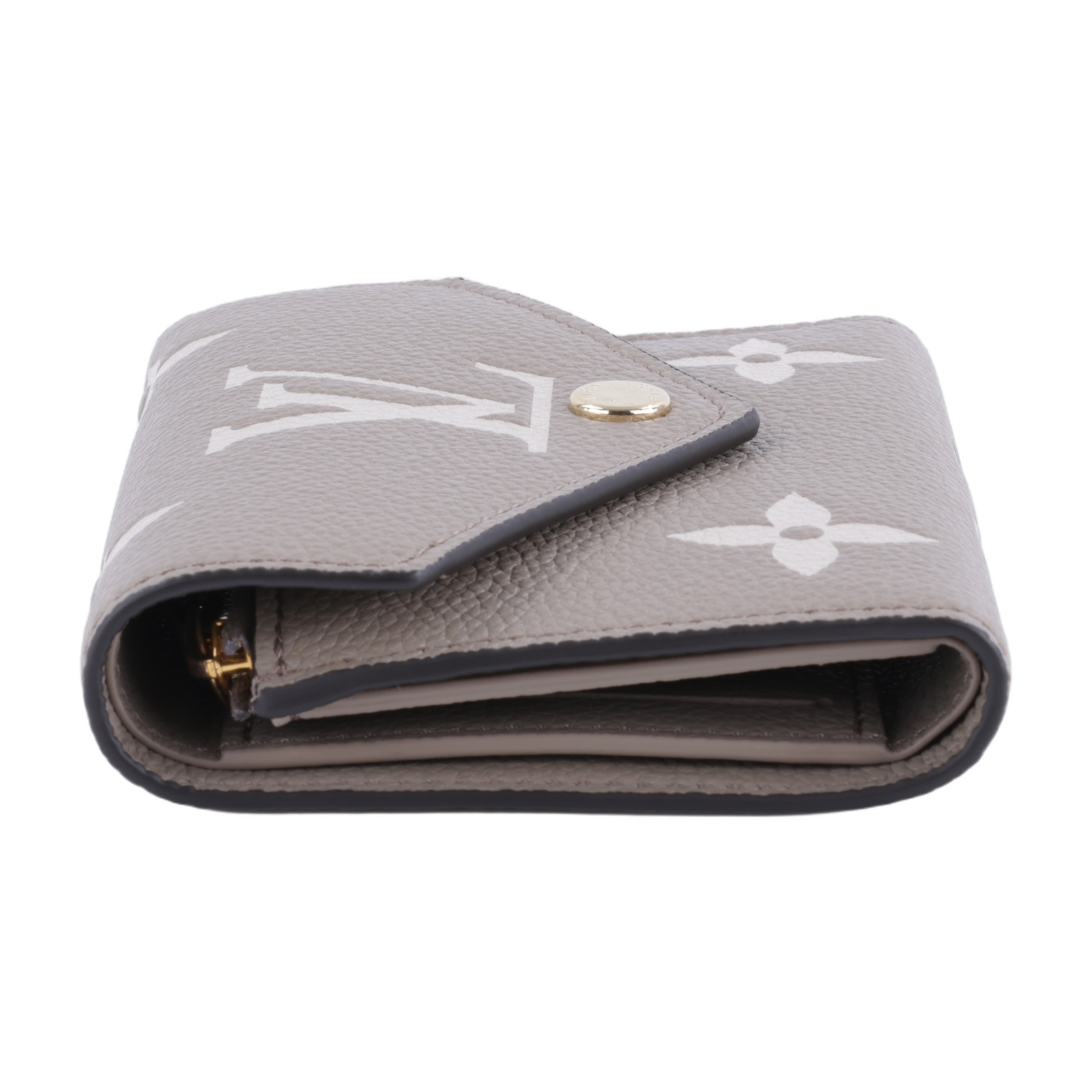 路易威登 LOUIS VUITTON Victorine 錢包 壓花牛皮 灰色奶油色 M81861 晶片款  原廠盒子/防塵袋