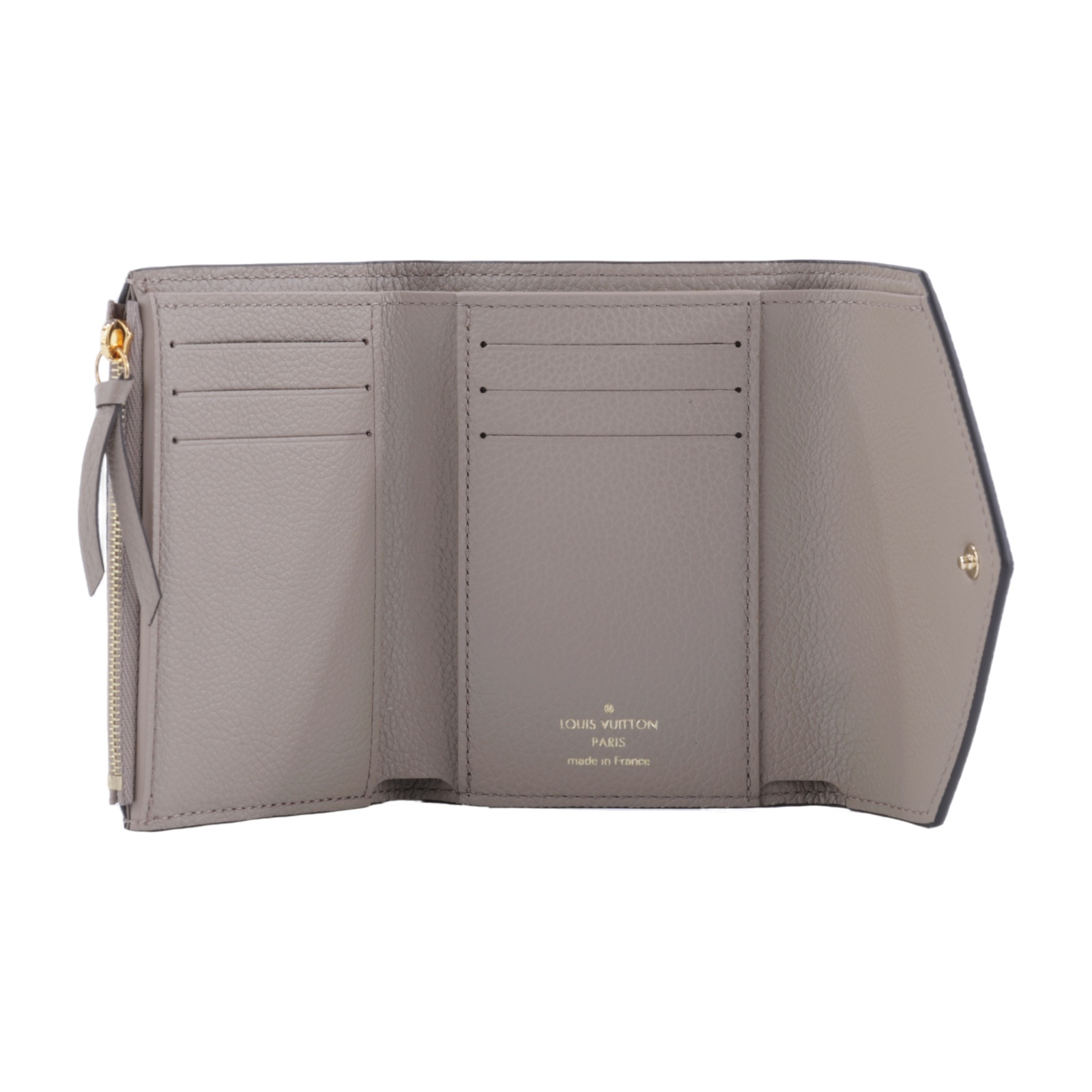 路易威登 LOUIS VUITTON Victorine 錢包 壓花牛皮 灰色奶油色 M81861 晶片款  原廠盒子/防塵袋