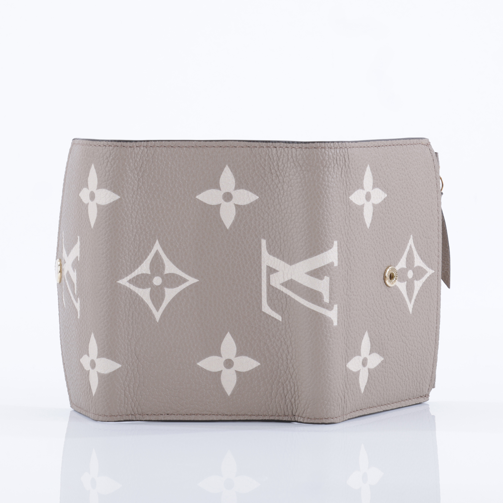 路易威登 LOUIS VUITTON Victorine 錢包 壓花牛皮 灰色奶油色 M81861 晶片款  原廠盒子/防塵袋