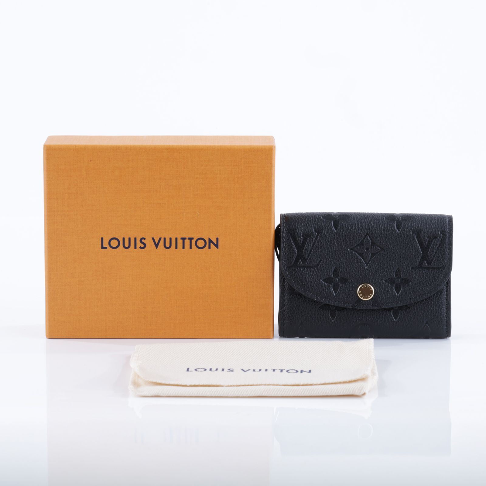 路易威登 LOUIS VUITTON Rosalie 零錢包 黑色 M81455 晶片款 黑原花壓紋Rosalie零錢包 原廠盒子/防塵袋