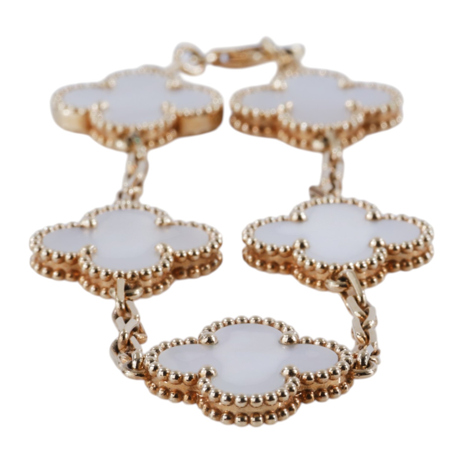 梵克雅寶 Van Cleef & Arpels Vintage Alhambra 手鍊 VCARA41800_改短3cm  原廠盒子x2/外出袋/購買證明正本/鍊條