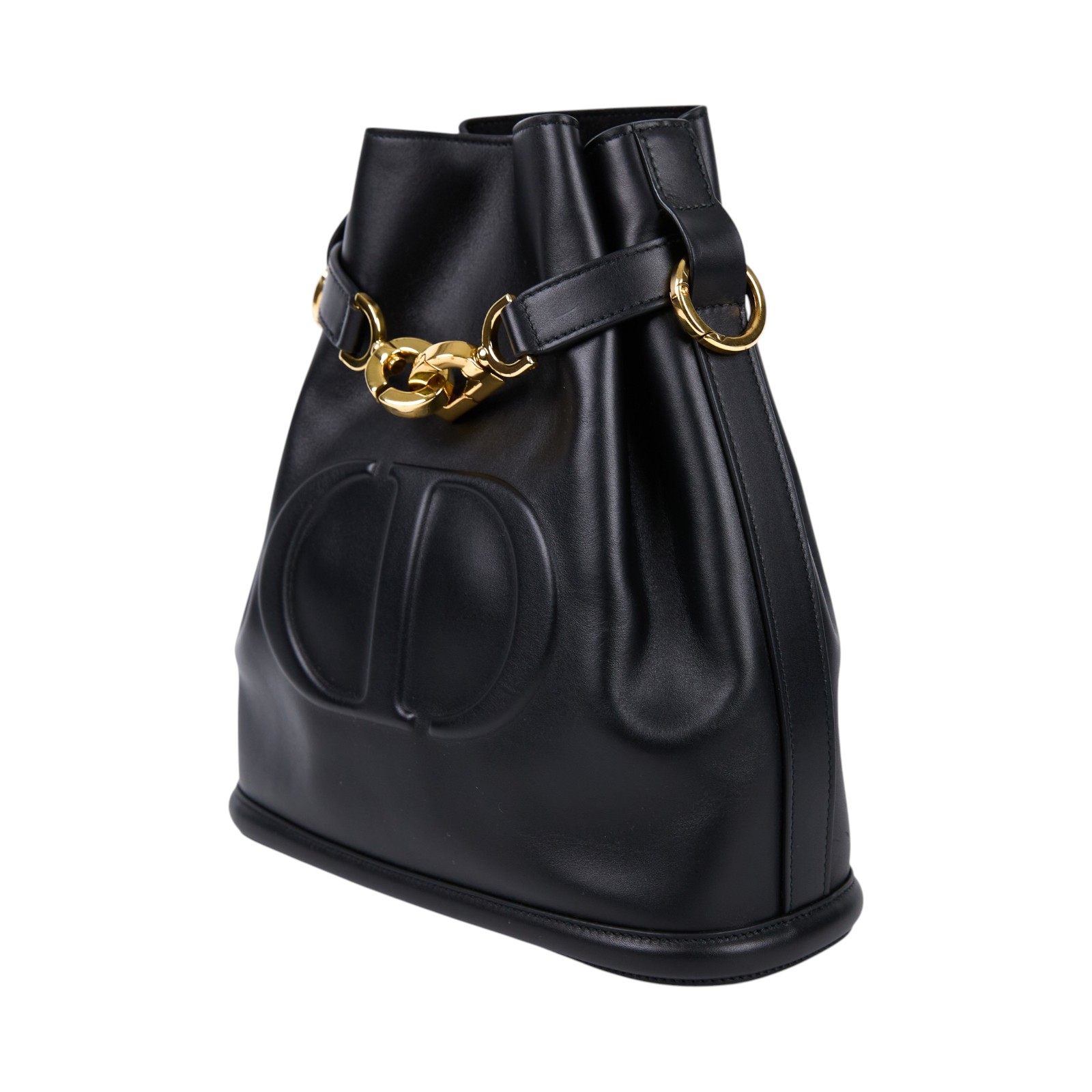 迪奧 CHRISTIAN DIOR CEST DIOR 中號 手提包 水桶包斜背包 M227IUBHA 黑CEST DIOR中號水桶包 防塵袋/背帶2