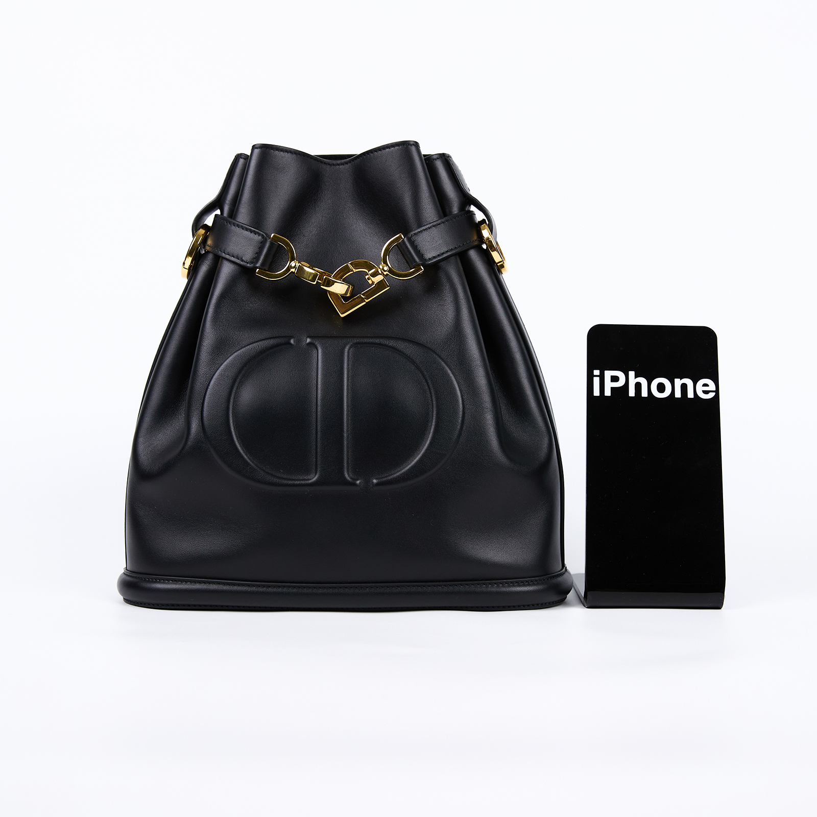 迪奧 CHRISTIAN DIOR CEST DIOR 中號 手提包 水桶包斜背包 M227IUBHA 黑CEST DIOR中號水桶包 防塵袋/背帶2