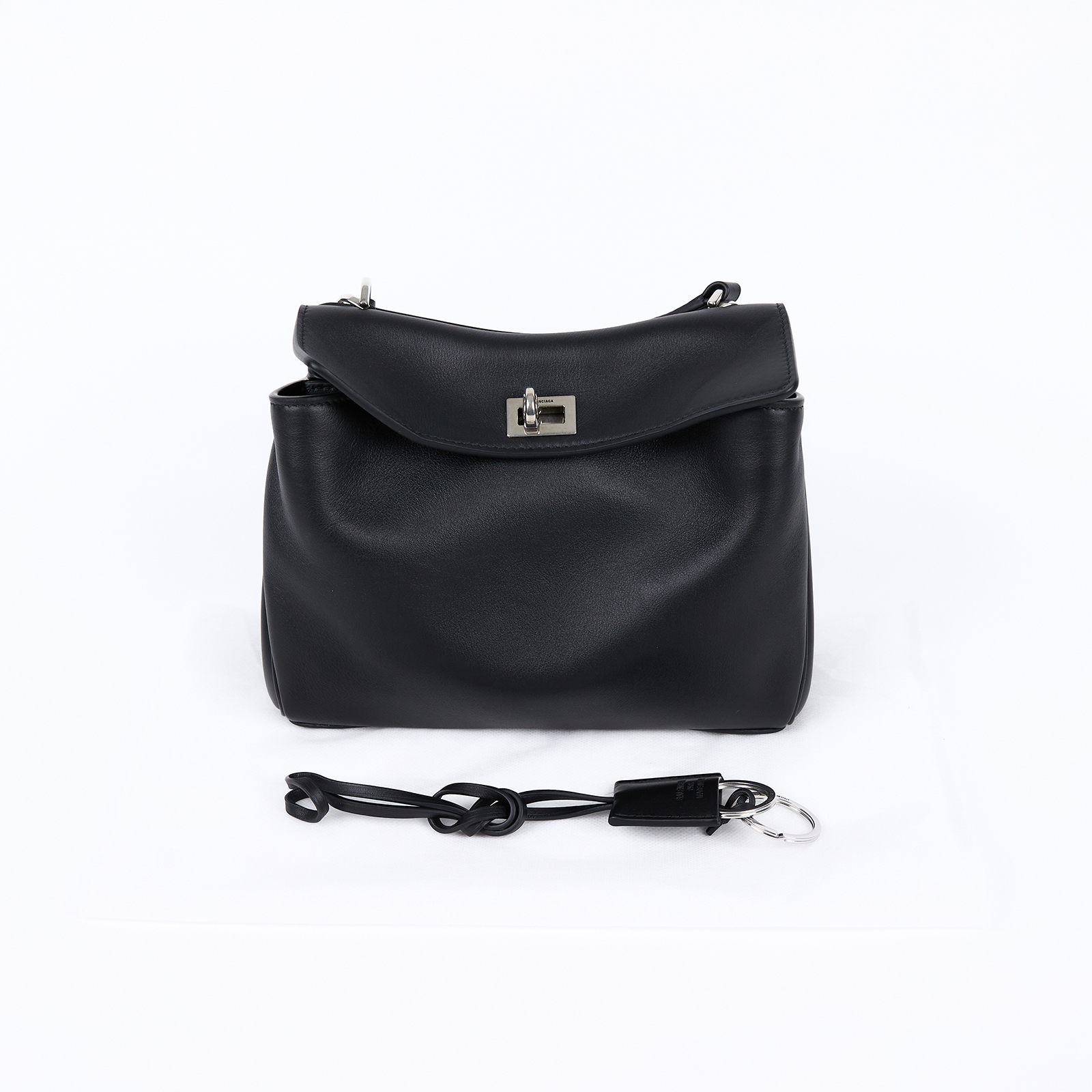 巴黎世家 BALENCIAGA Rodeo Mini 手提包 銀色五金 8437122AA4U 黑銀RODEO MINI 吊牌