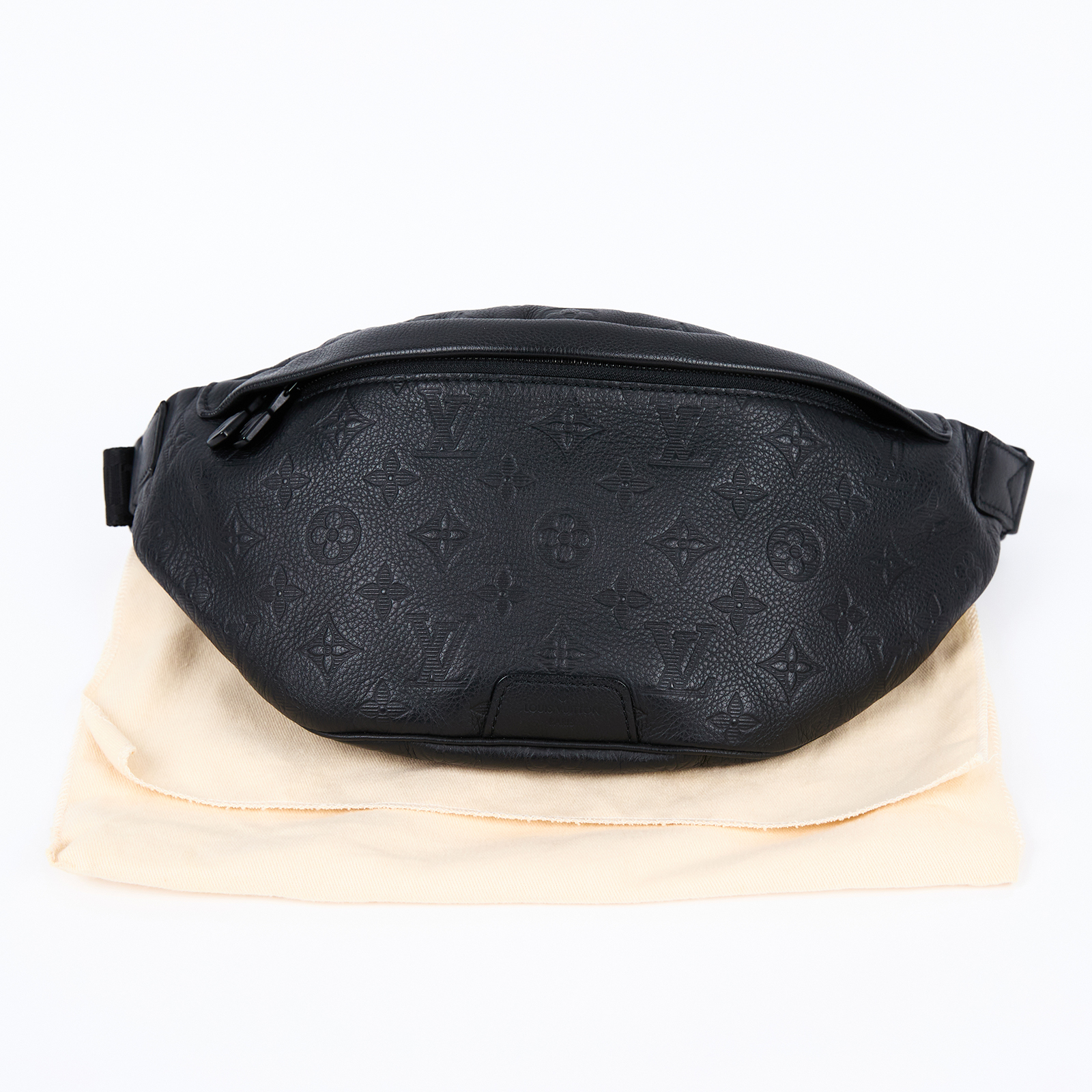 路易威登 LOUIS VUITTON Discovery PM 腰包 小牛皮 黑色 M46036 晶片款 黑原花壓紋DISCOVERY腰包 防塵袋
