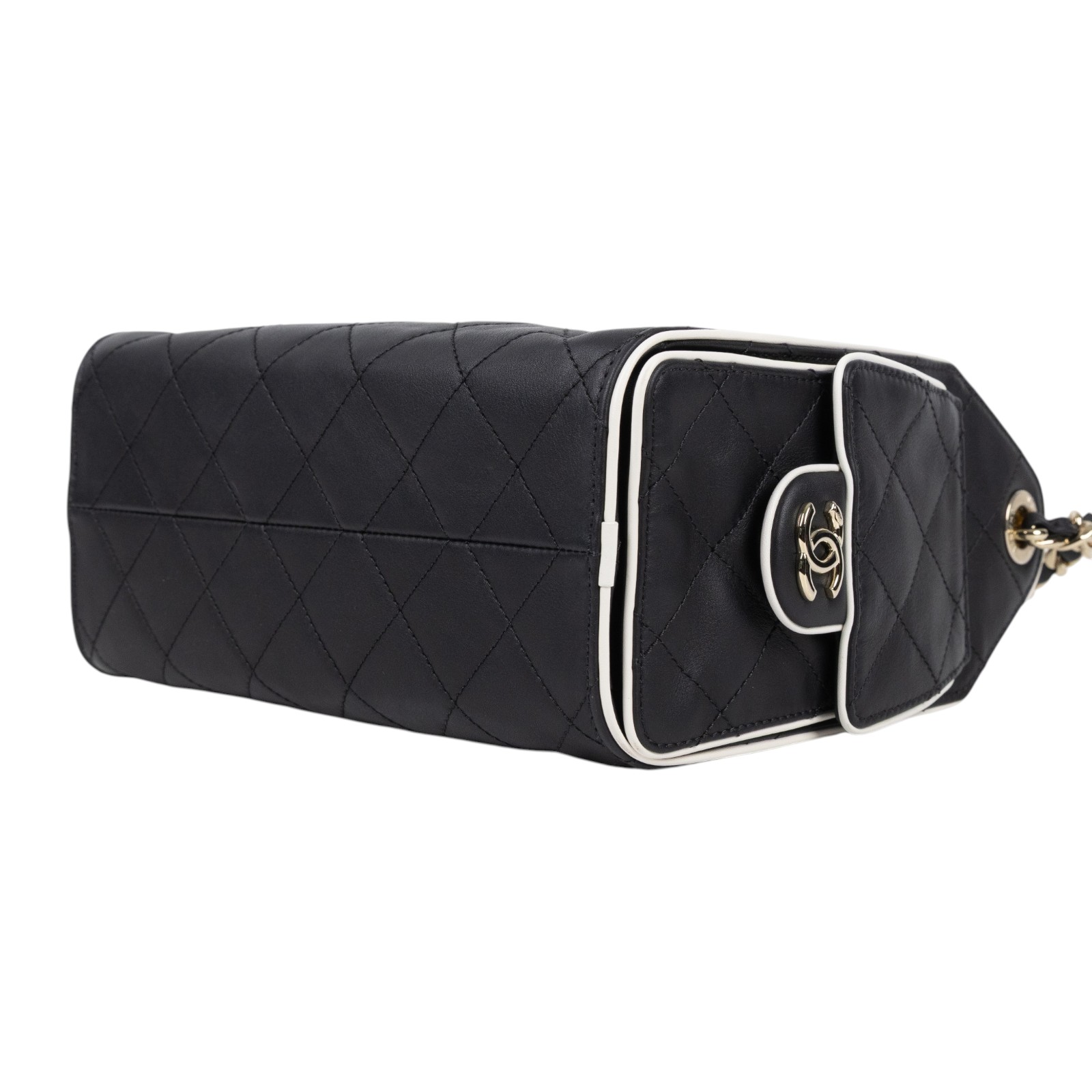 香奈兒 CHANEL 25 迷你包 AS5631 B24123 晶片款 黑銀白邊25包 MINI 原廠盒子/防塵袋/購買證明影本