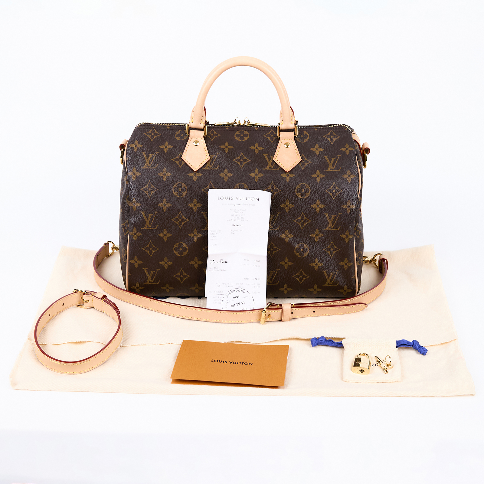 路易威登 LOUIS VUITTON Speedy Bandoulière 30 波士頓包 手提包 經典帆布 M46980 晶片款  購買證明正本/防塵袋 /背帶2/鎖組