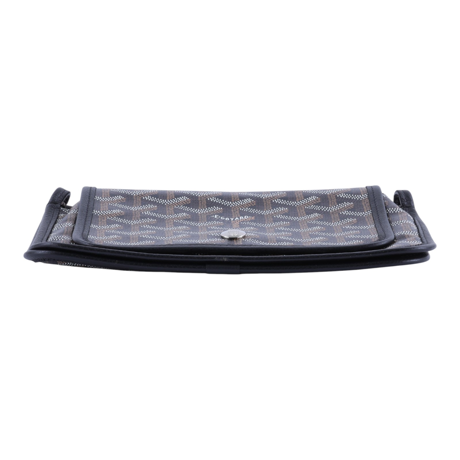 高雅德 GOYARD Plumet Pocket Wallet 肩背 隨身錢包 PLUMETPMLTY 黑PLUMET 防塵袋/購買證明影本/背帶