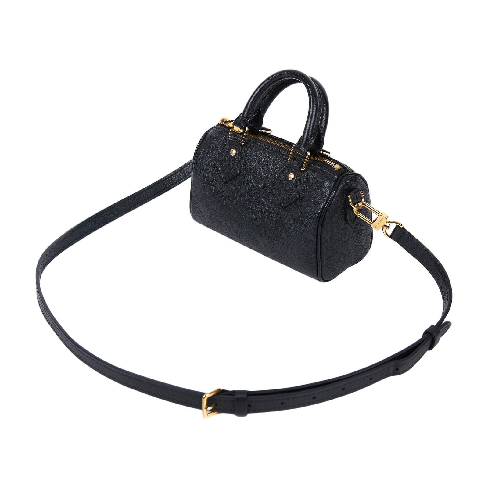 路易威登 LOUIS VUITTON Nano Speedy 壓花牛皮 迷你 鍊帶 波士頓包 M82450 晶片款  背帶/防塵袋/原廠盒子/購買證明正本