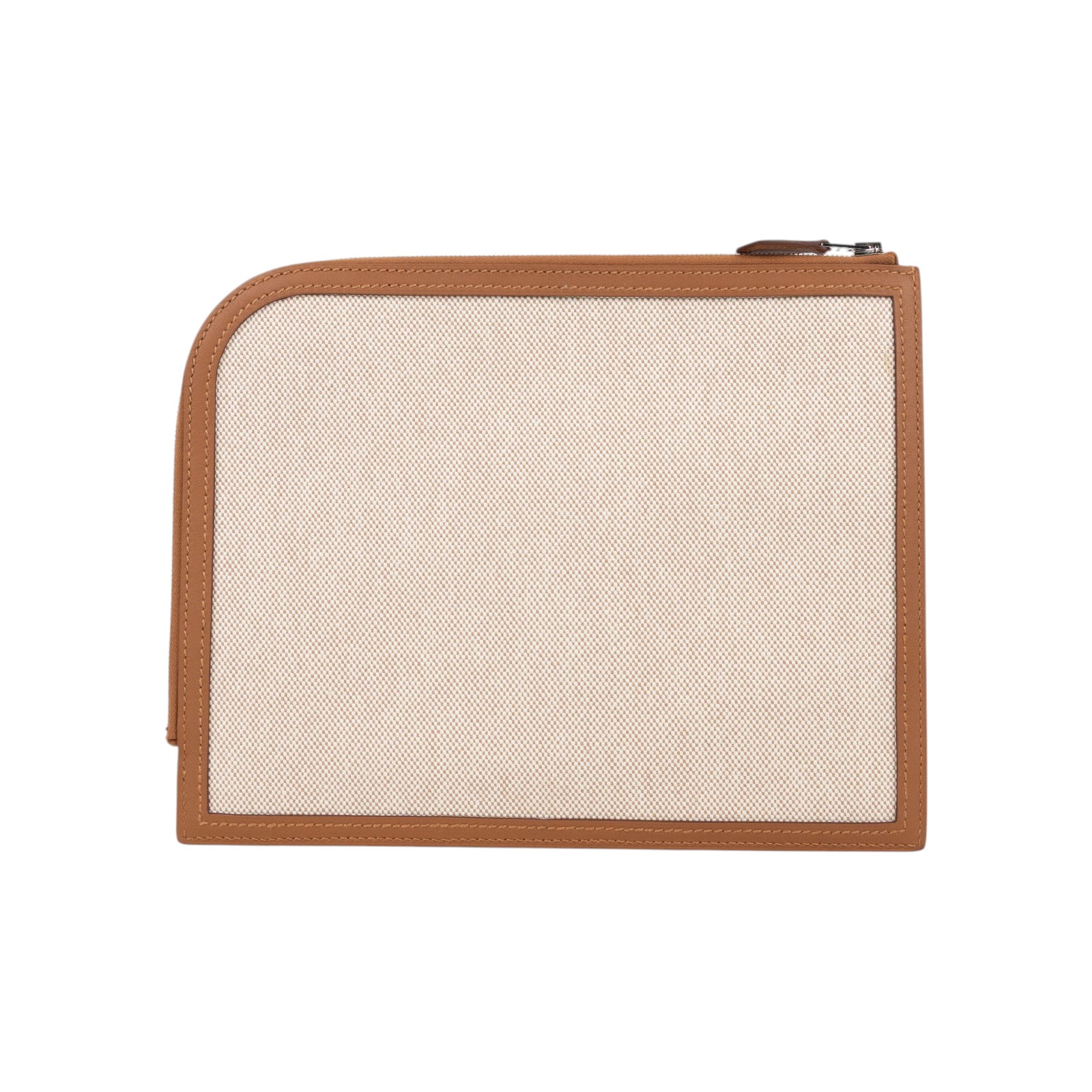 愛馬仕 Hermes H Swift Canvas Cargo Travel Pouch 萬用旅行手拿包 米金 金棕色 銀色五金  W FS 004 GX  防塵袋