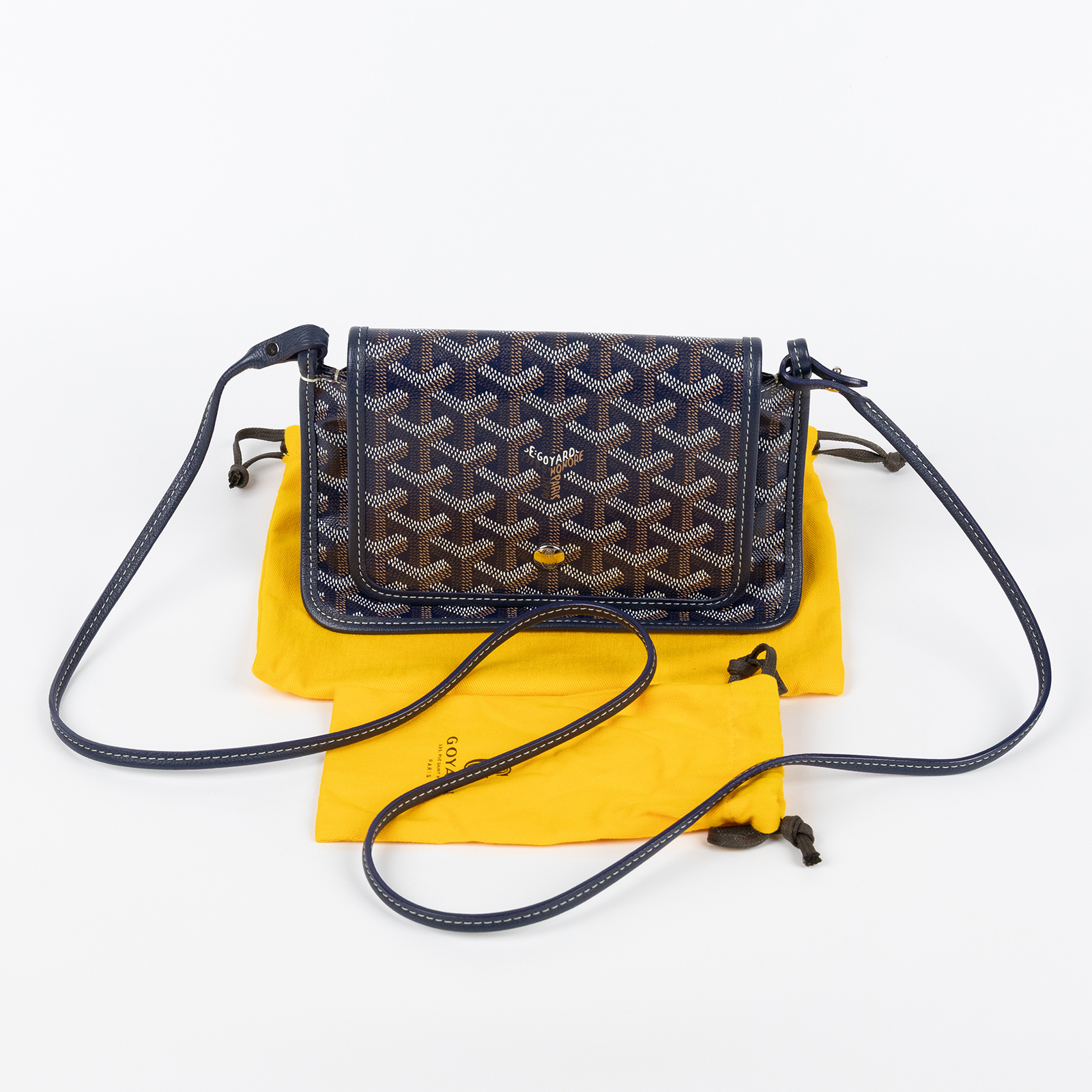 高雅德 GOYARD Plumet Pocket Wallet 肩背 隨身錢包 PLUMETPMLTY 深藍PLUMET 防塵袋