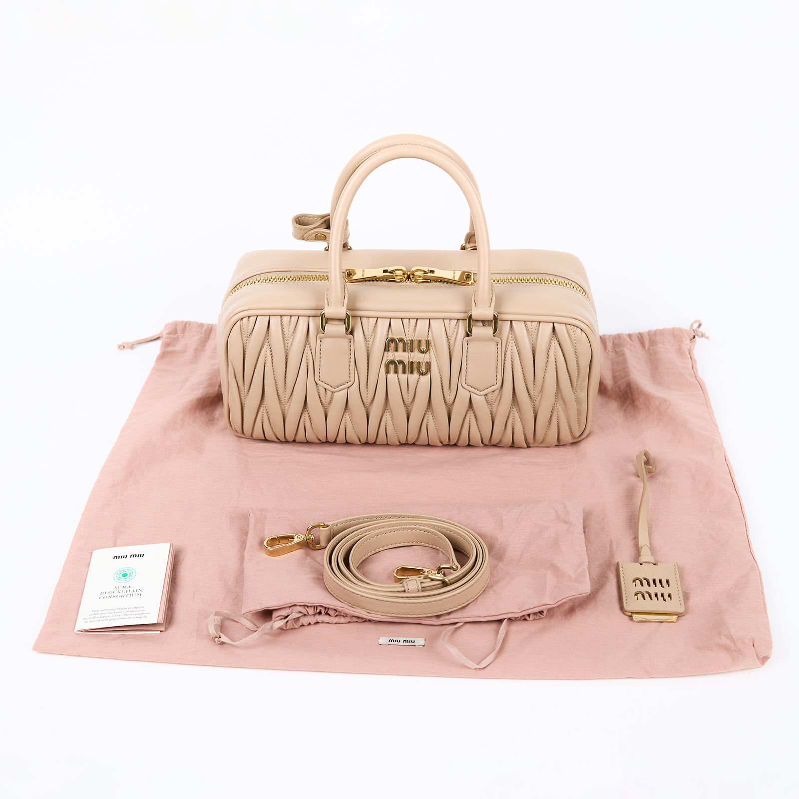 繆繆 MIU MIU Arcadie matelassé 納帕皮革手袋 Arcadie Matelassé Nappa Leather Bag 5BB142_AN88  背帶/吊牌/防塵袋