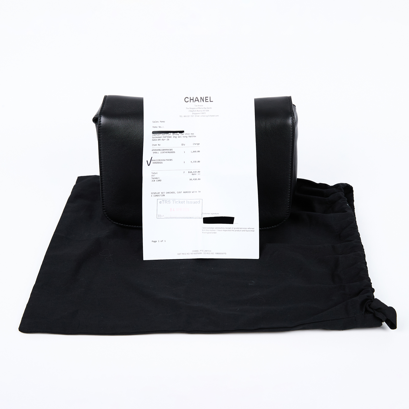 香奈兒 CHANEL 郵差包 AS6222 B24367 晶片款 黑雙C郵差包 防塵袋/購買證明正本