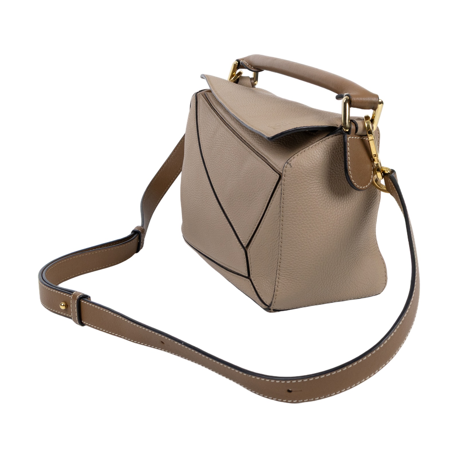 羅意威 LOEWE Small Puzzle bag 肩背 斜背包 322.30.S21 奶茶色 PUZZLE 小號 背帶