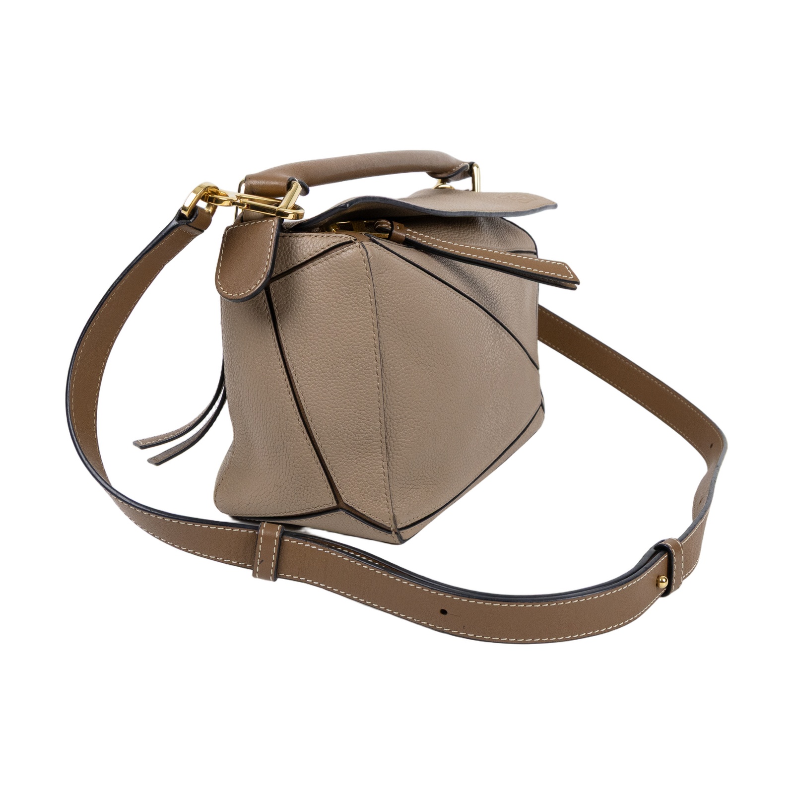 羅意威 LOEWE Small Puzzle bag 肩背 斜背包 322.30.S21 奶茶色 PUZZLE 小號 背帶