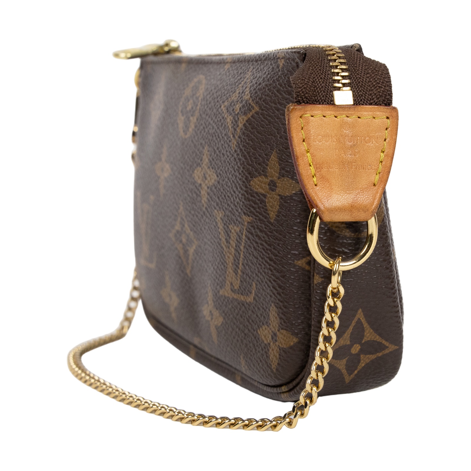 路易威登 LOUIS VUITTON Monogram塗層帆布 鏈帶 迷你小皮包 M58009 原花拉鍊零錢包 原廠盒子/防塵袋/購買證明影本