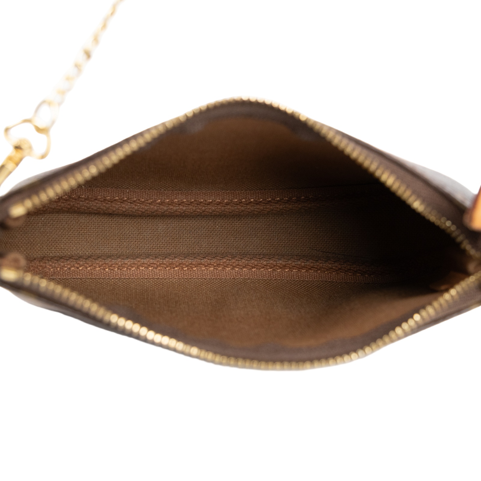 路易威登 LOUIS VUITTON Monogram塗層帆布 鏈帶 迷你小皮包 M58009 原花拉鍊零錢包 原廠盒子/防塵袋/購買證明影本