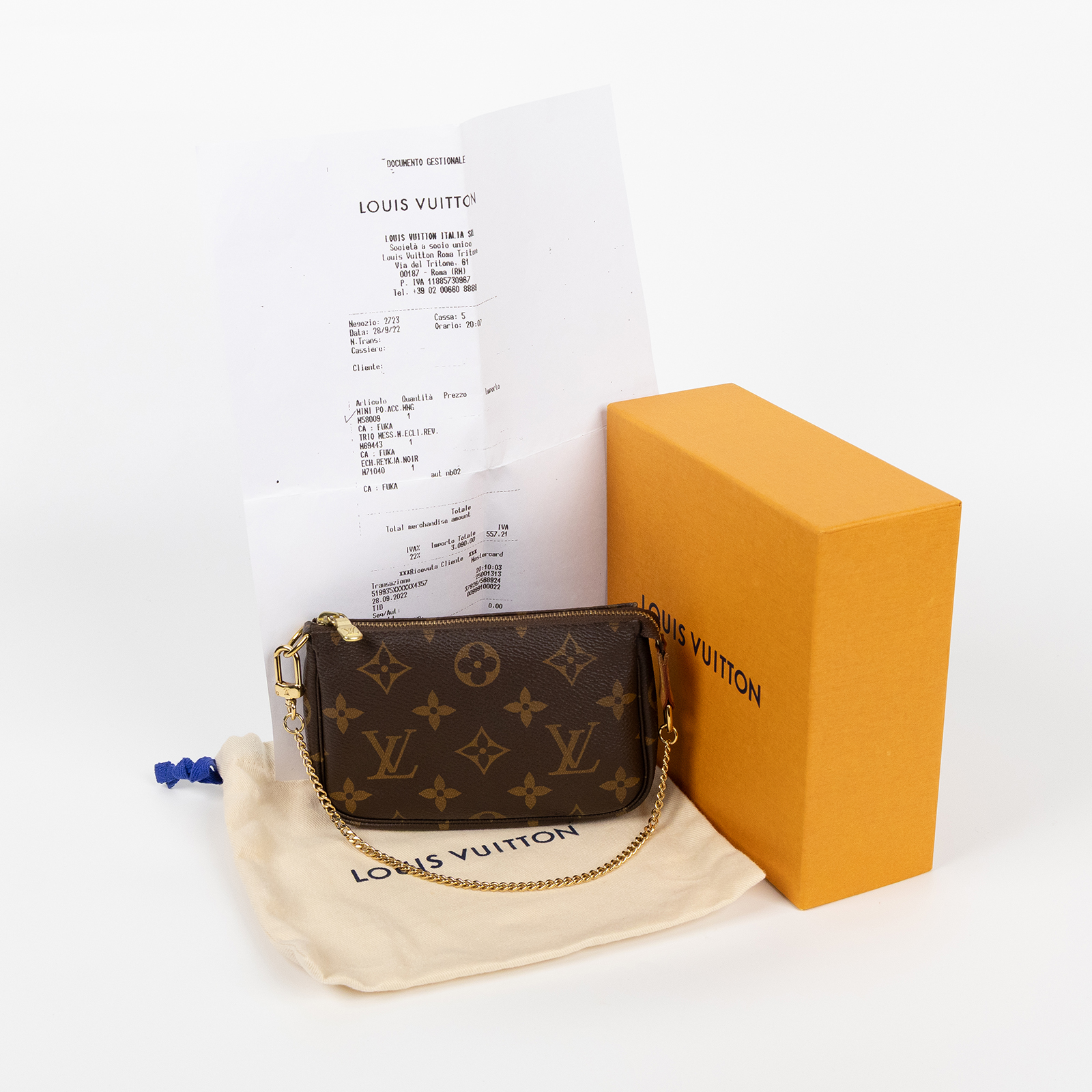 路易威登 LOUIS VUITTON Monogram塗層帆布 鏈帶 迷你小皮包 M58009 原花拉鍊零錢包 原廠盒子/防塵袋/購買證明影本