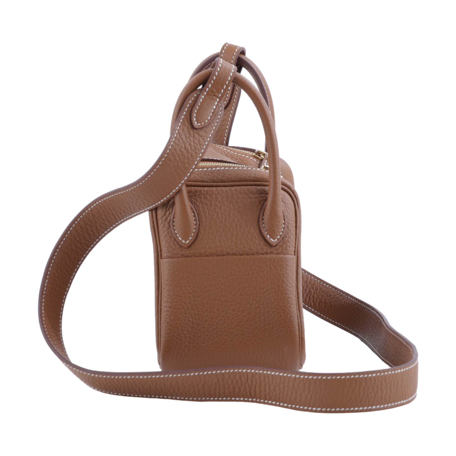 愛馬仕 Hermes Lindy 琳迪包 迷你 金棕色 金色五金 H079086CC37 /UCT158CA  原廠盒子/防塵袋/購買證明/雨衣
