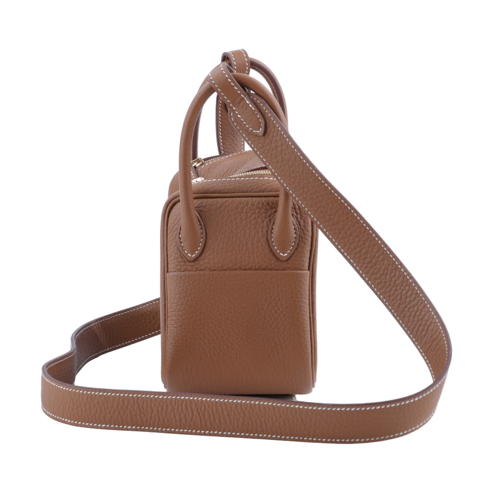 愛馬仕 Hermes Lindy 琳迪包 迷你 金棕色 金色五金 H079086CC37 /UCT158CA  原廠盒子/防塵袋/購買證明/雨衣
