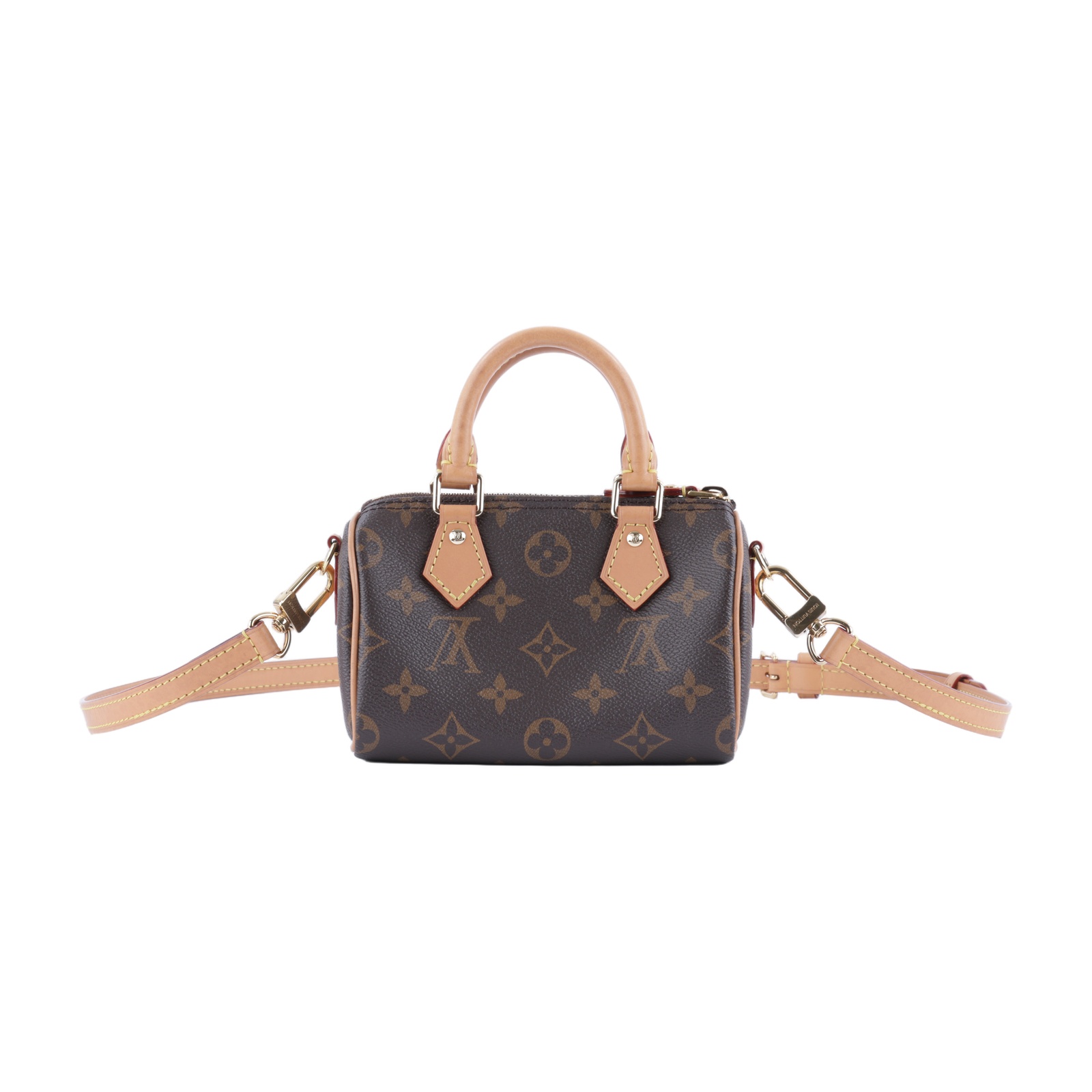 路易威登 LOUIS VUITTON Nano Speedy 原花 手提 肩背包 M81085 原花NANO SPEEDY 原廠盒子/防塵袋/背帶