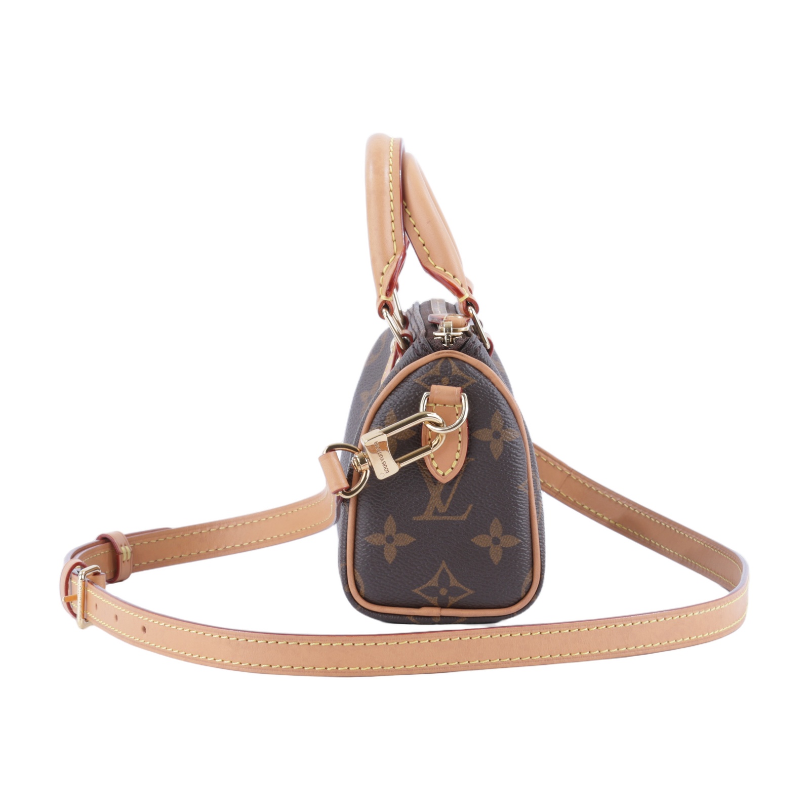 路易威登 LOUIS VUITTON Nano Speedy 原花 手提 肩背包 M81085 原花NANO SPEEDY 原廠盒子/防塵袋/背帶