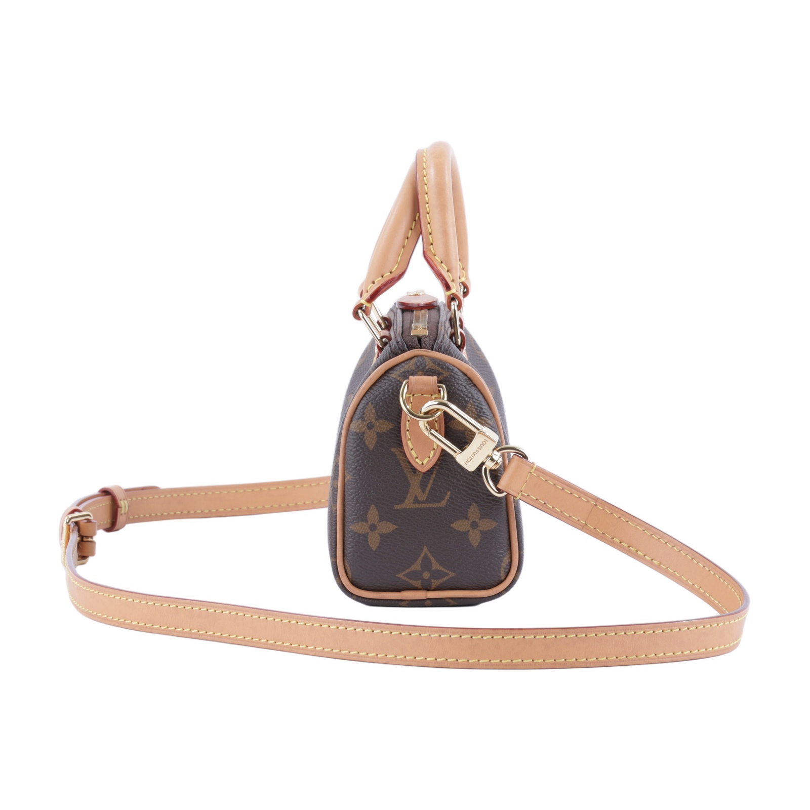 路易威登 LOUIS VUITTON Nano Speedy 原花 手提 肩背包 M81085 原花NANO SPEEDY 原廠盒子/防塵袋/背帶