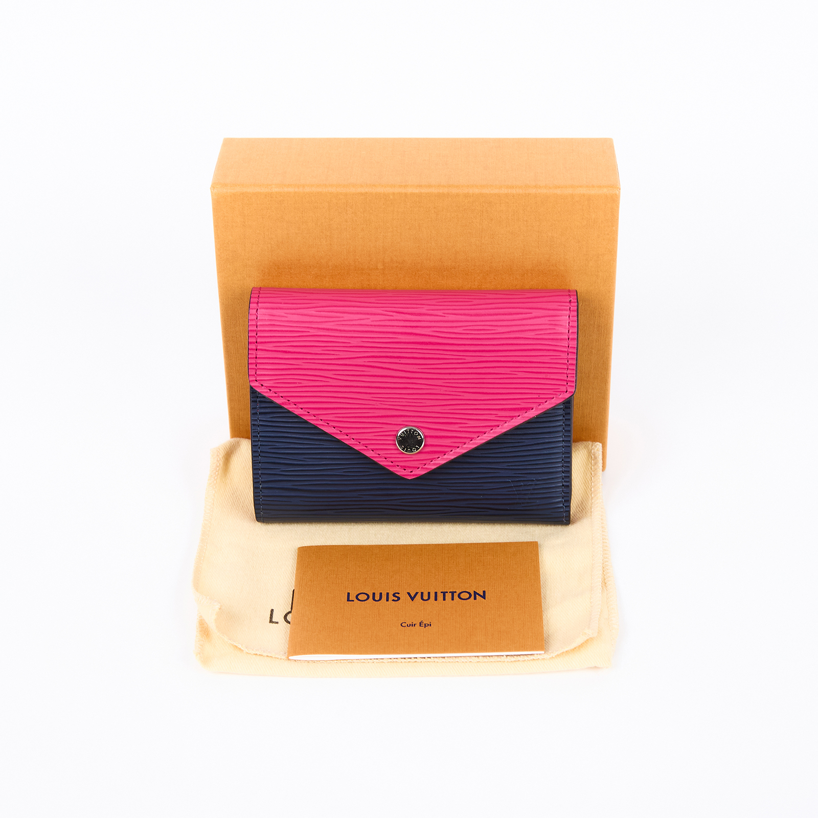 路易威登 LOUIS VUITTON Victorine 錢包 短夾 M62204 藍拚粉EPI VICTORINE短夾 原廠盒子/防塵袋