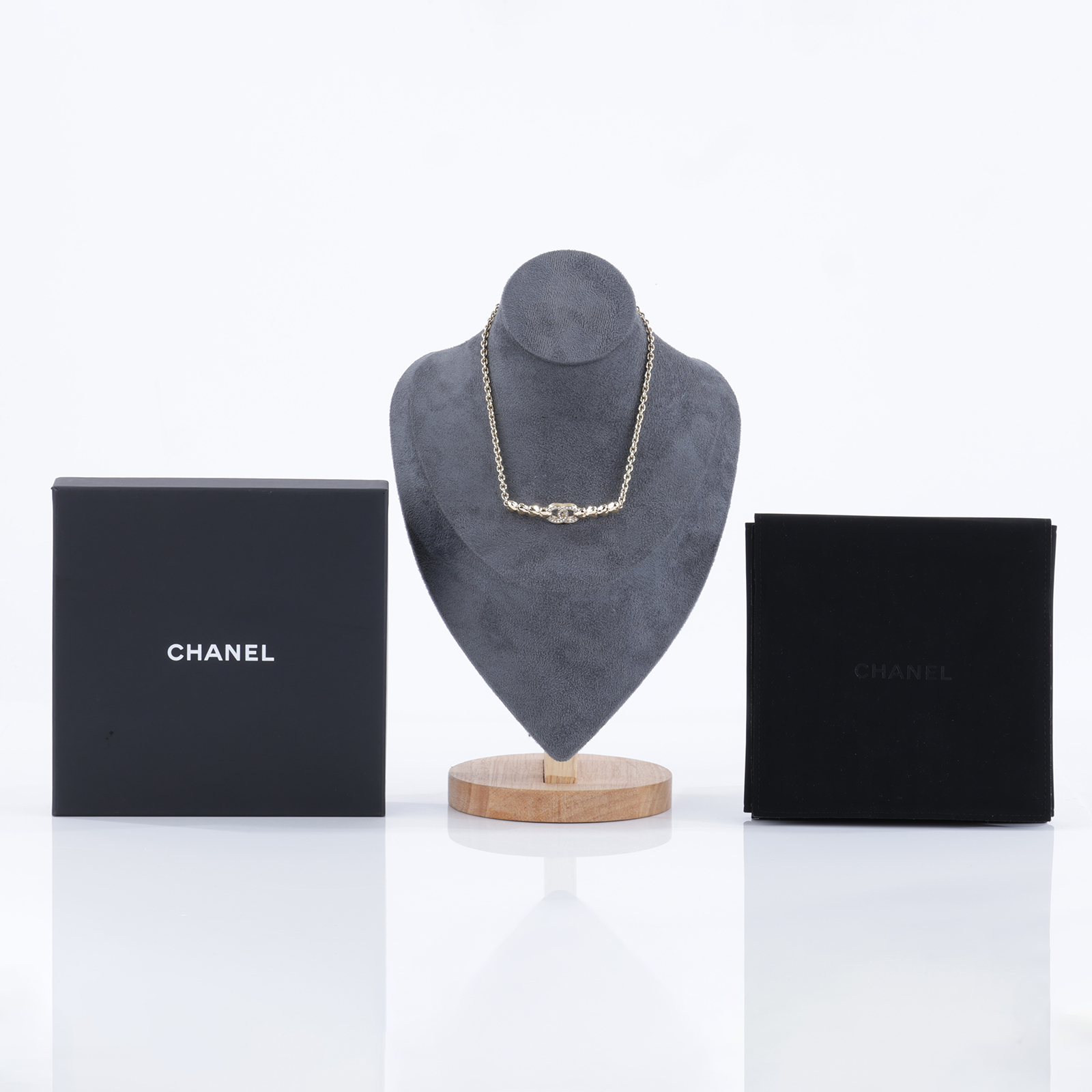 香奈兒 CHANEL CC LOGO 項鍊 頸鍊 ABA259 B10486B23P 雙C水鑽項鍊 原廠盒子/防塵袋