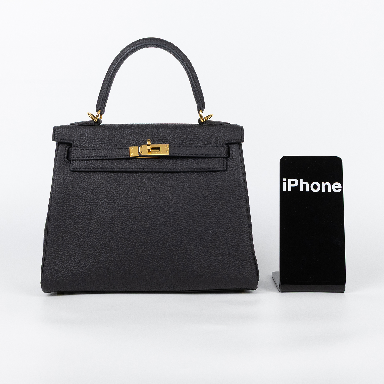 愛馬仕 Hermes Kelly Bag 凱莉包 25 黑色 金色五金 H044624CC89 /CCT474 KF  原廠盒子/防塵袋/背帶/鎖組/購買證明影本/雨衣