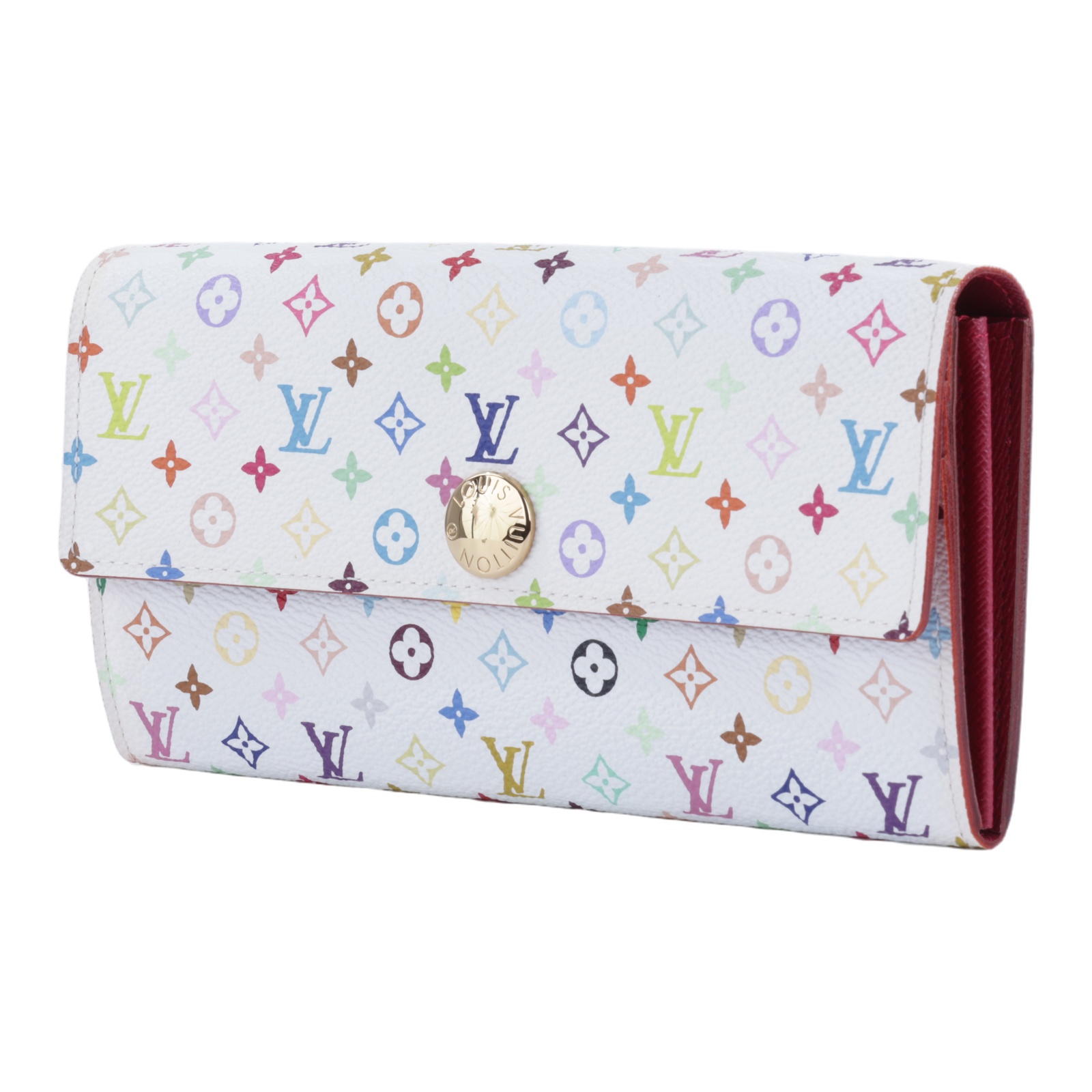 路易威登 LOUIS VUITTON 村上隆聯名 Sarah 長夾 錢包 M93745 白彩村上隆長夾 原廠盒子/防塵袋/購買證明影本