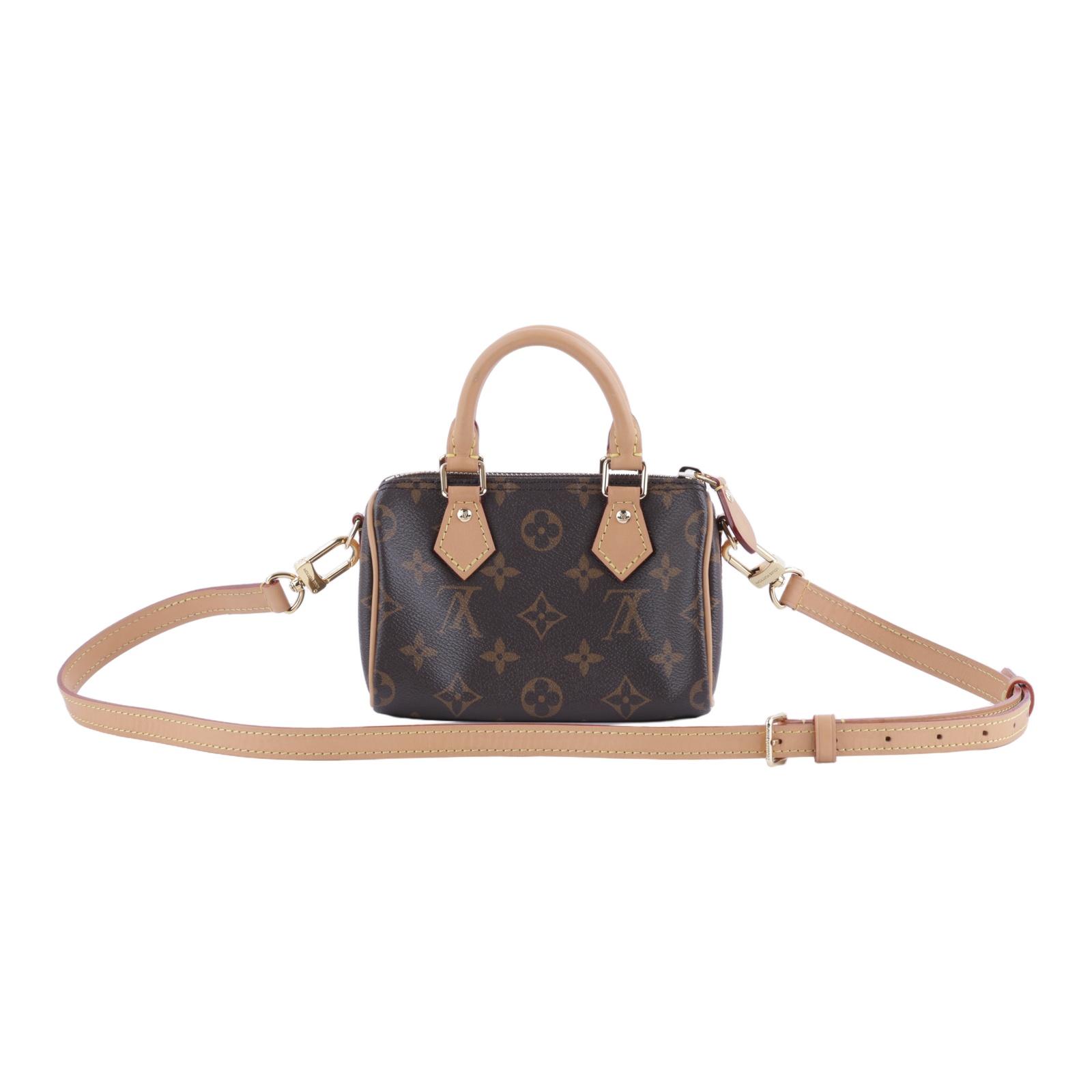 路易威登 LOUIS VUITTON Nano Speedy 原花 手提 肩背包 M81085 原花NANO SPEEDY 原廠盒子/防塵袋/背帶/購買證明