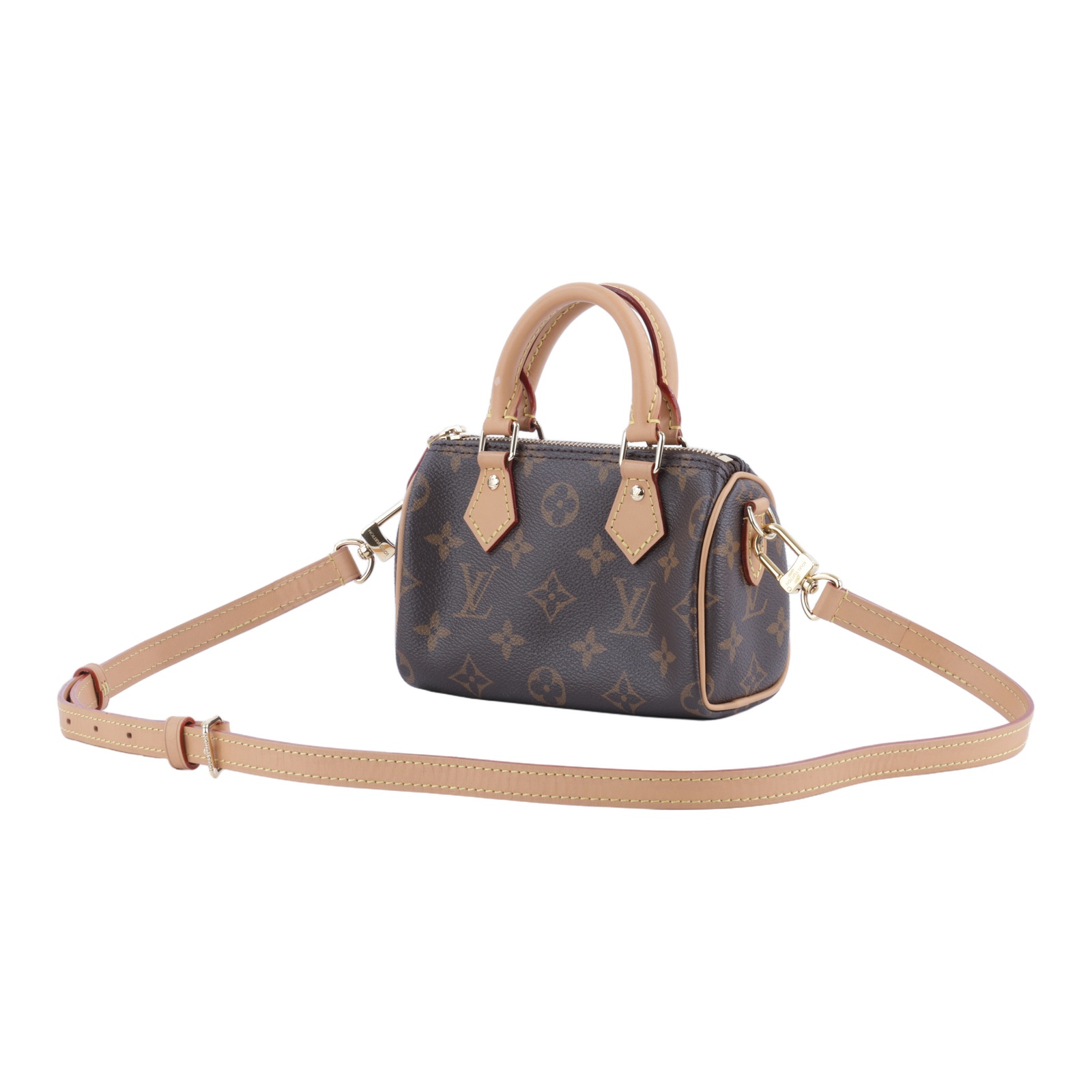 路易威登 LOUIS VUITTON Nano Speedy 原花 手提 肩背包 M81085 原花NANO SPEEDY 原廠盒子/防塵袋/背帶/購買證明