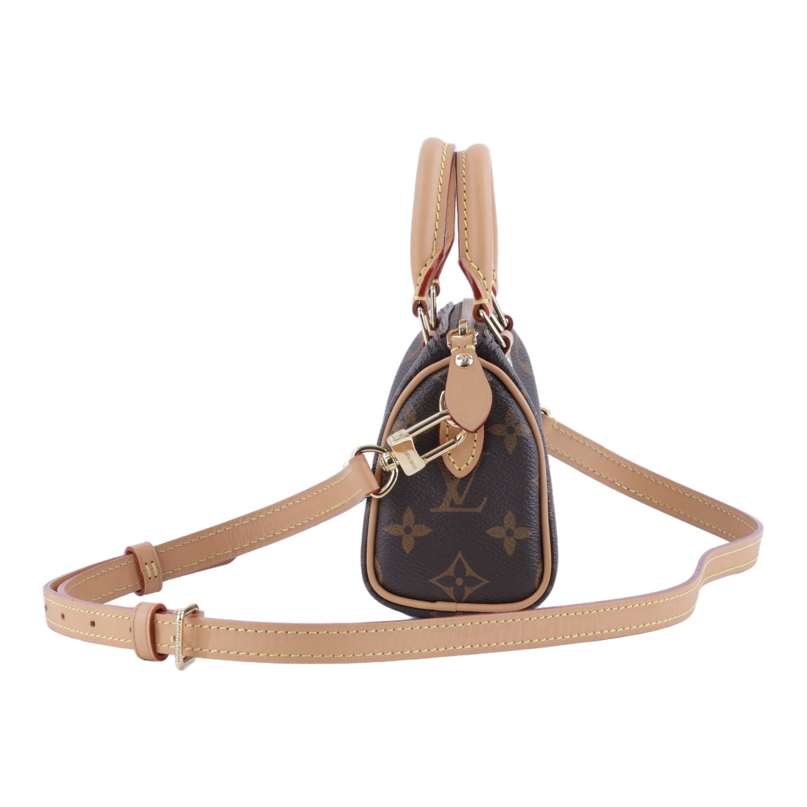 路易威登 LOUIS VUITTON Nano Speedy 原花 手提 肩背包 M81085 原花NANO SPEEDY 原廠盒子/防塵袋/背帶/購買證明