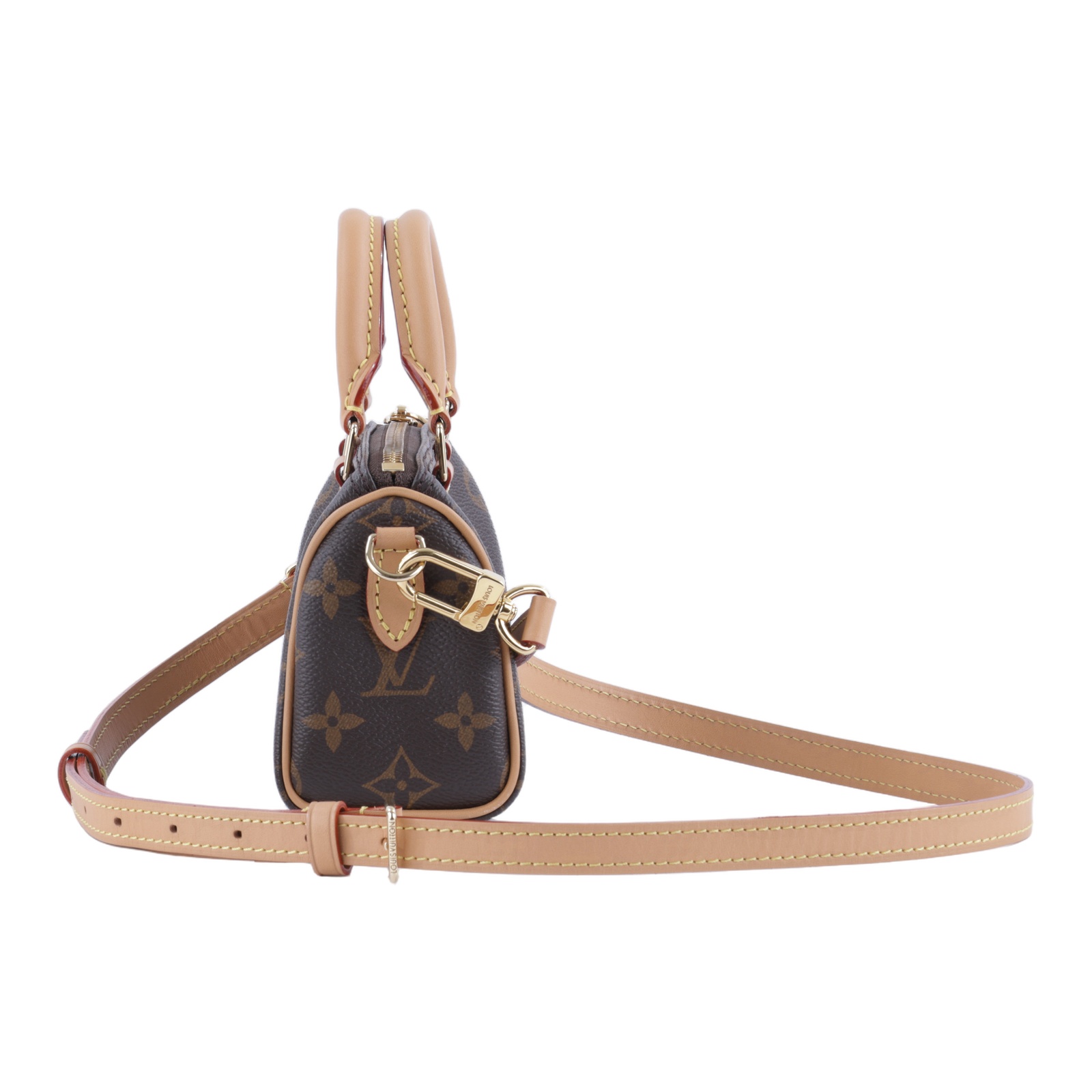 路易威登 LOUIS VUITTON Nano Speedy 原花 手提 肩背包 M81085 原花NANO SPEEDY 原廠盒子/防塵袋/背帶/購買證明