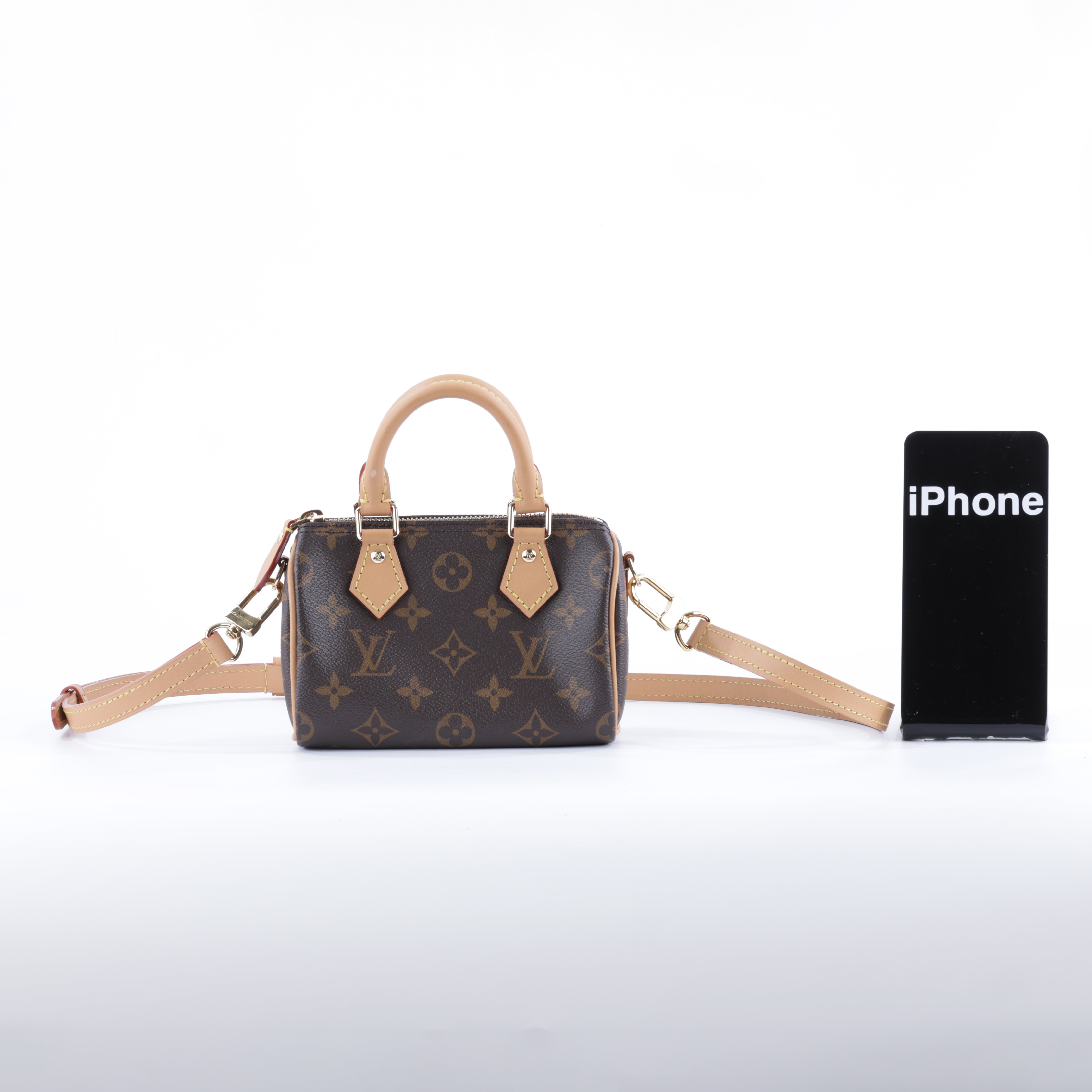 路易威登 LOUIS VUITTON Nano Speedy 原花 手提 肩背包 M81085 原花NANO SPEEDY 原廠盒子/防塵袋/背帶/購買證明