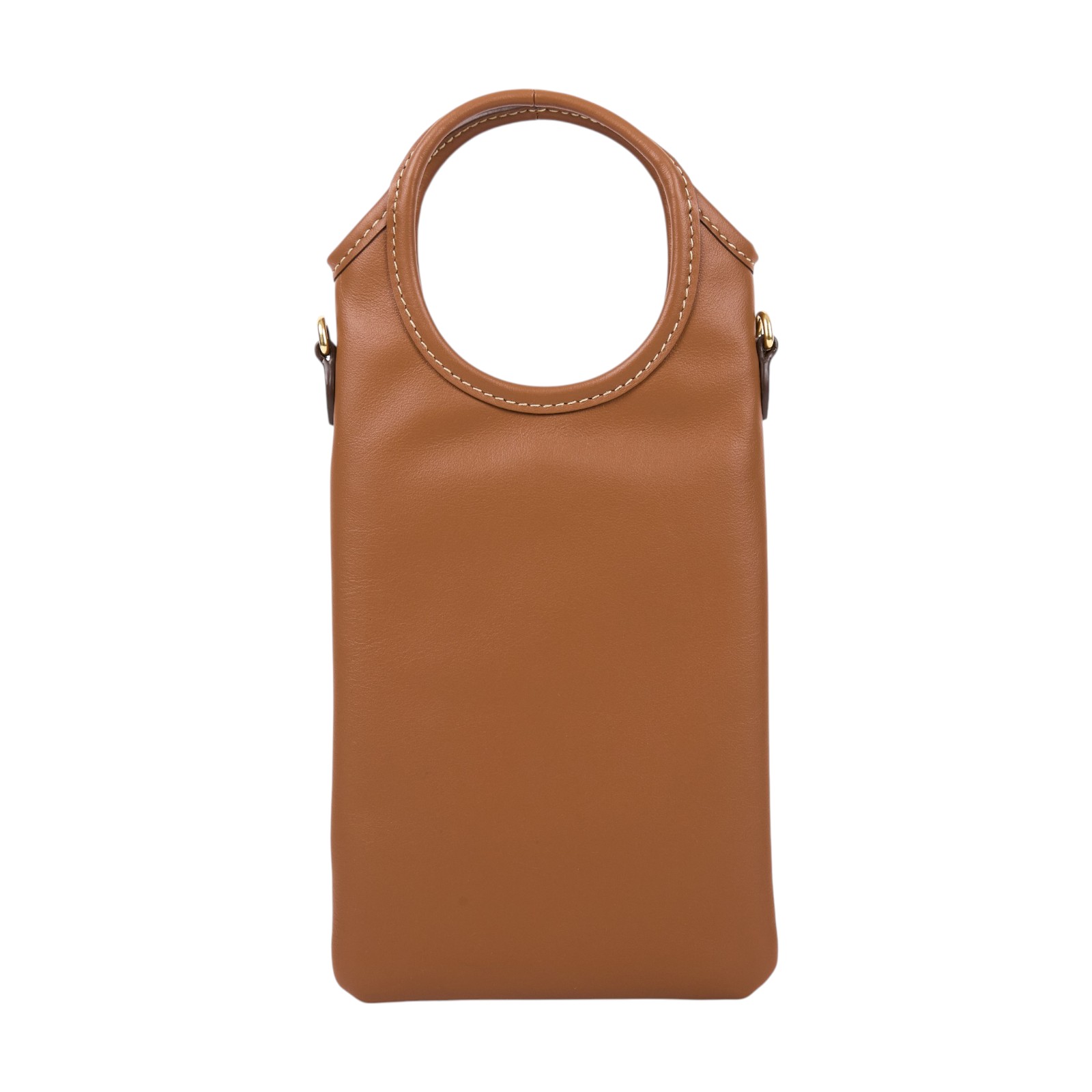 繆繆 MIU MIU 皮革 智慧型手機保護套 5ZT080_2CRW 干邑色手機包 原廠盒子/背帶/購買證明影本